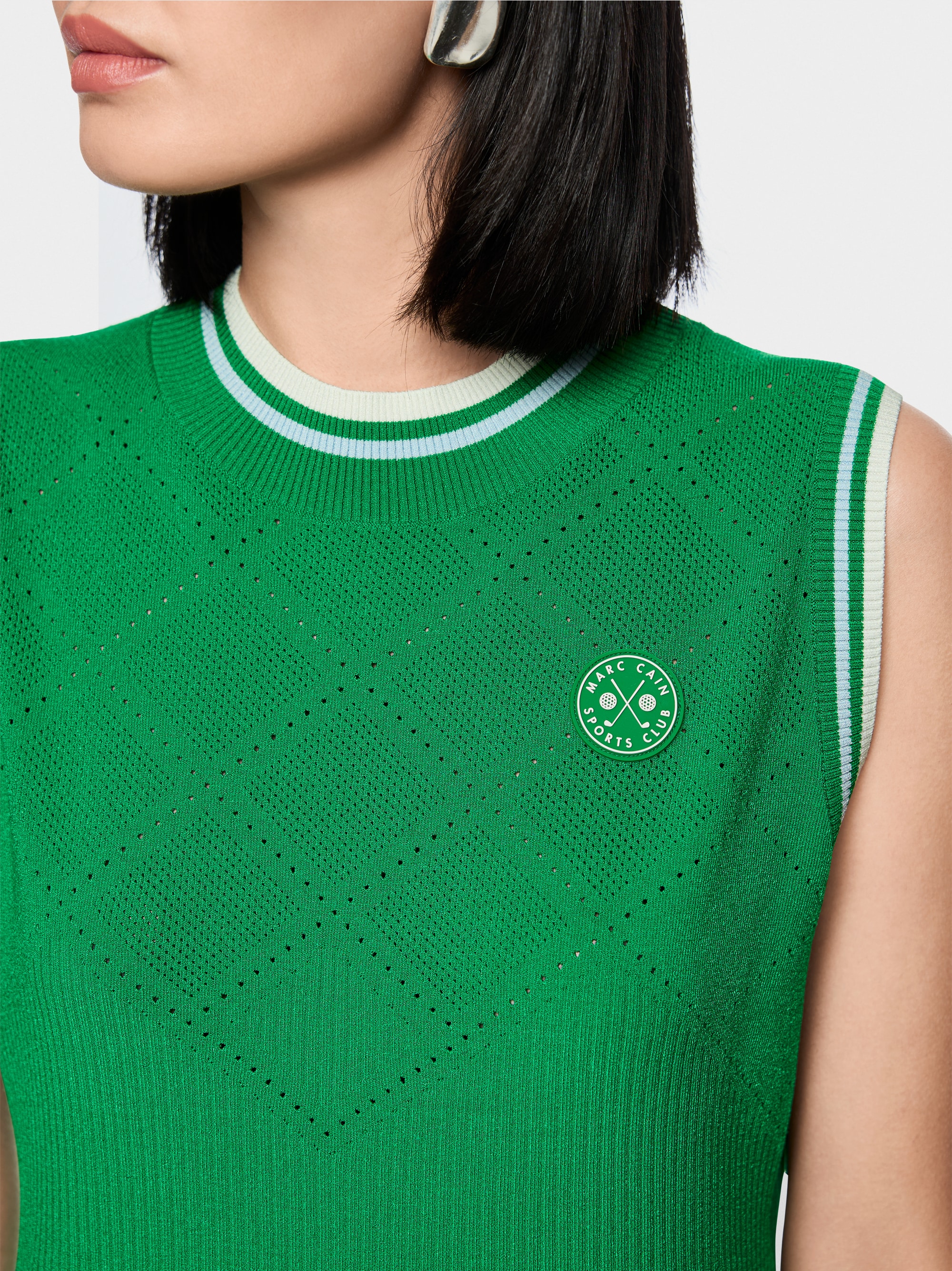 Openwork mini dress in a viscose blend