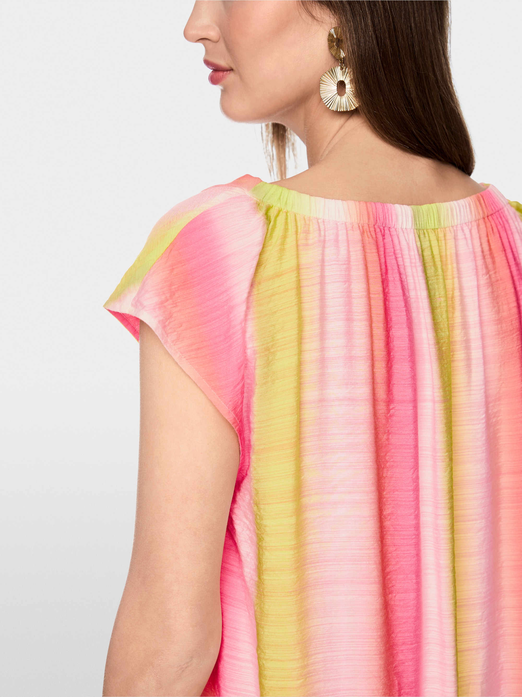 Robe midi rayée à volants
