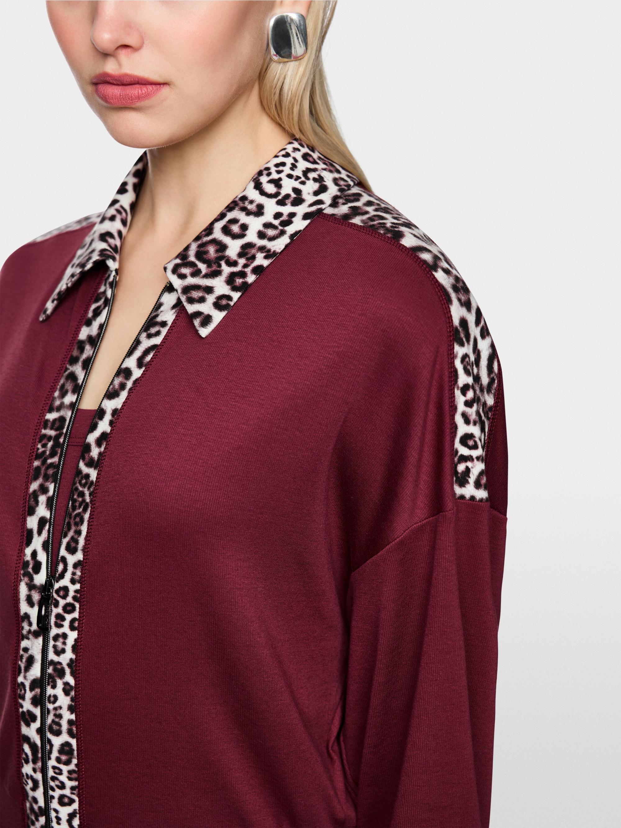 Cardigan with leopard details