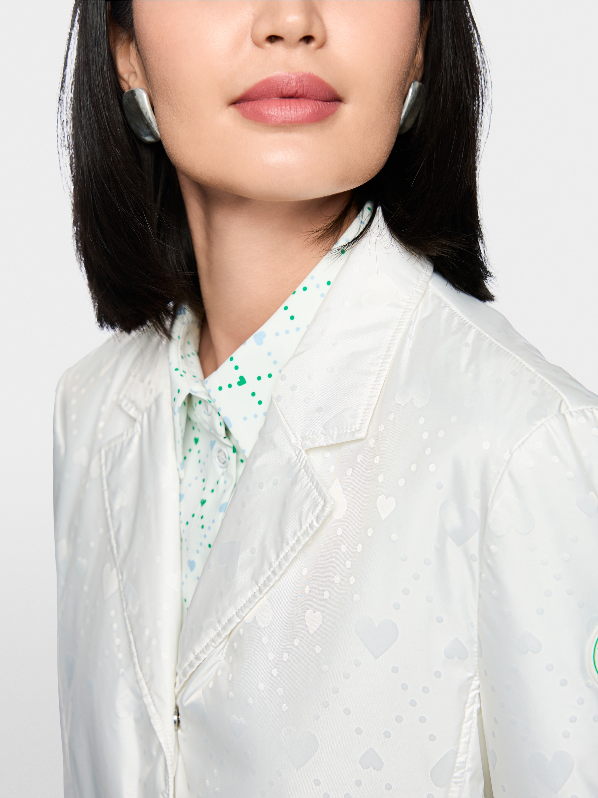 Padded blazer with heart print