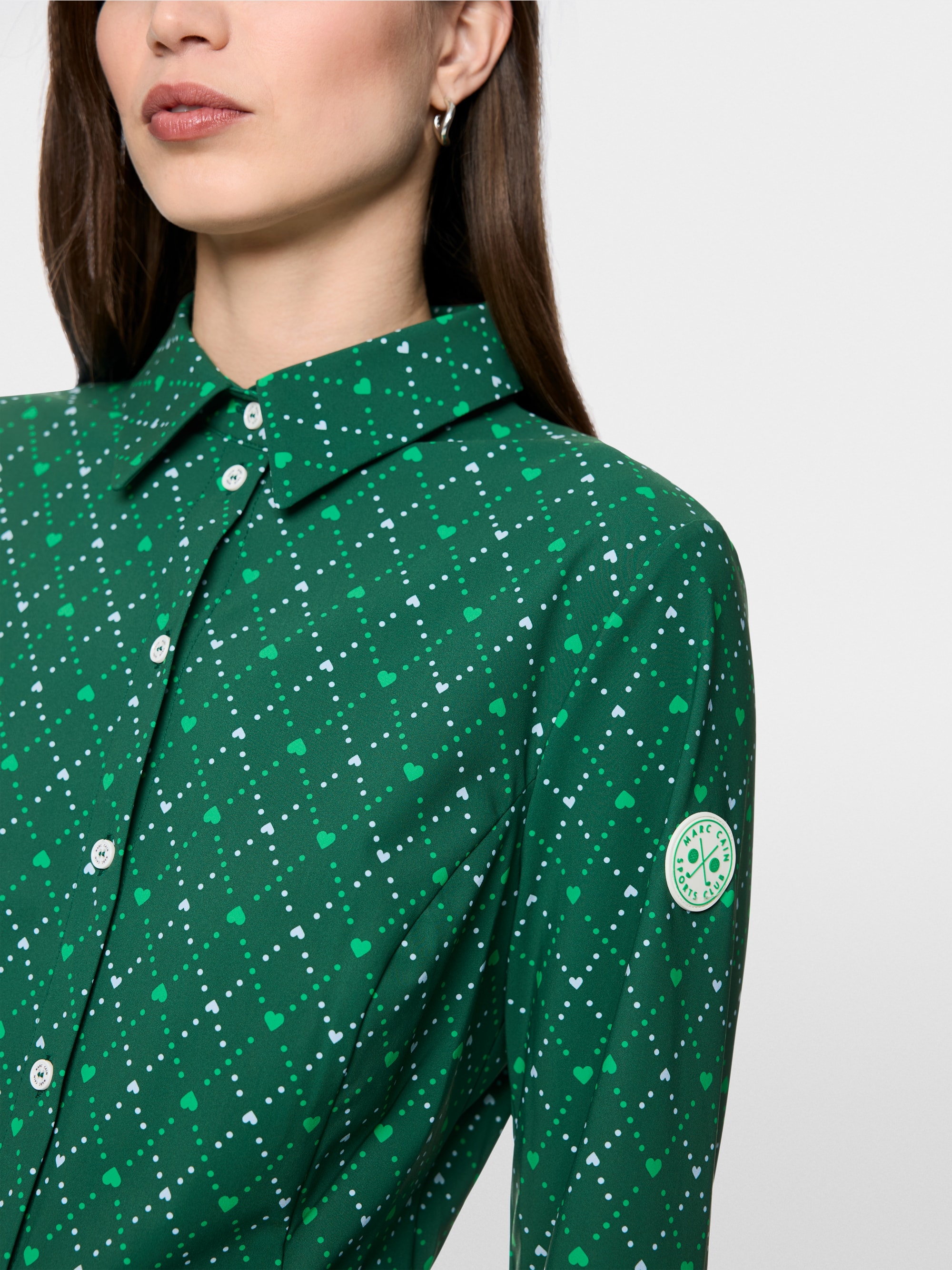 Stretch blouse with heart print