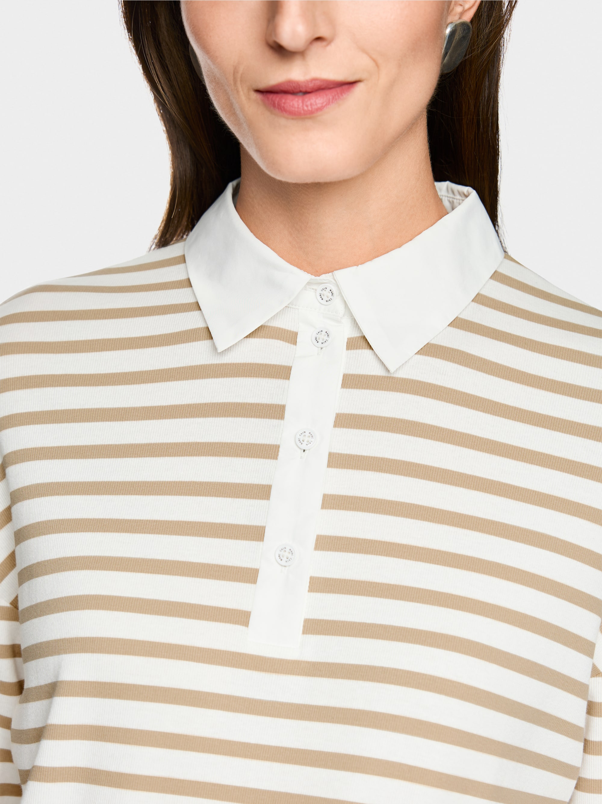 Striped polo shirt in stretch cotton