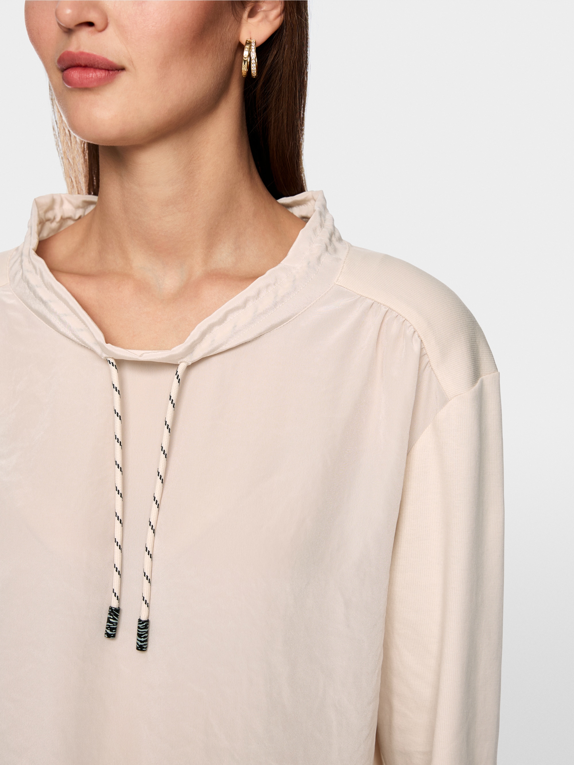 T-shirt à manches longues en mélange de matières