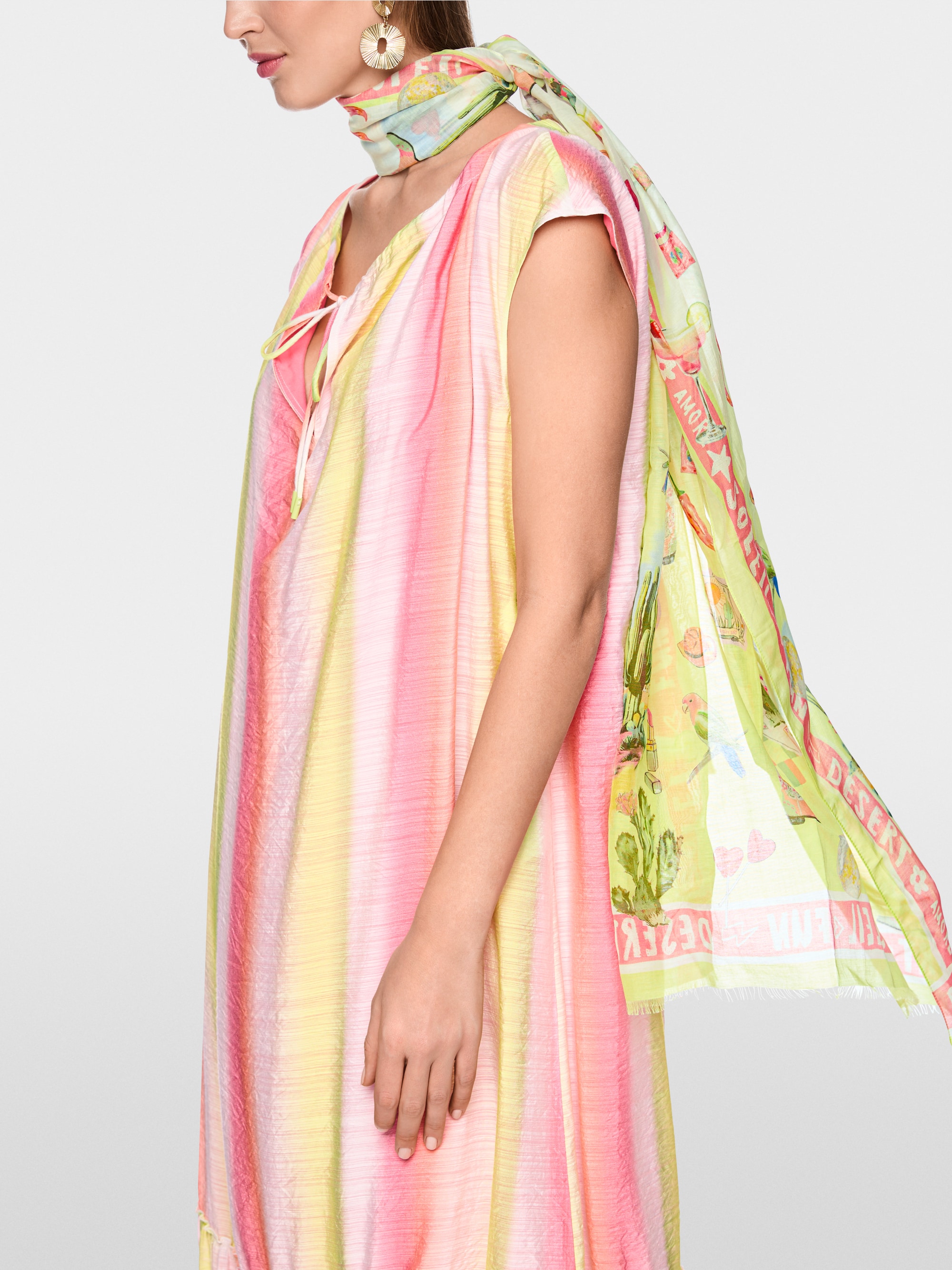 Cotton and silk scarf