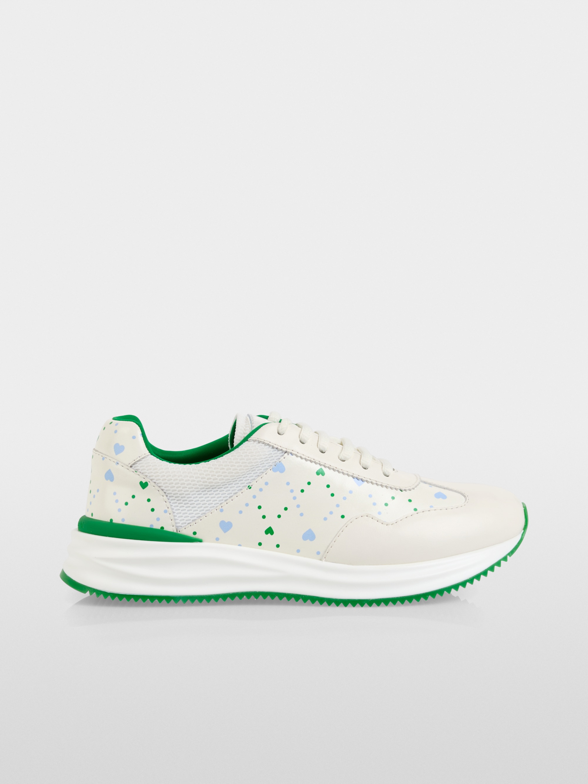 Leather mix trainers with heart print