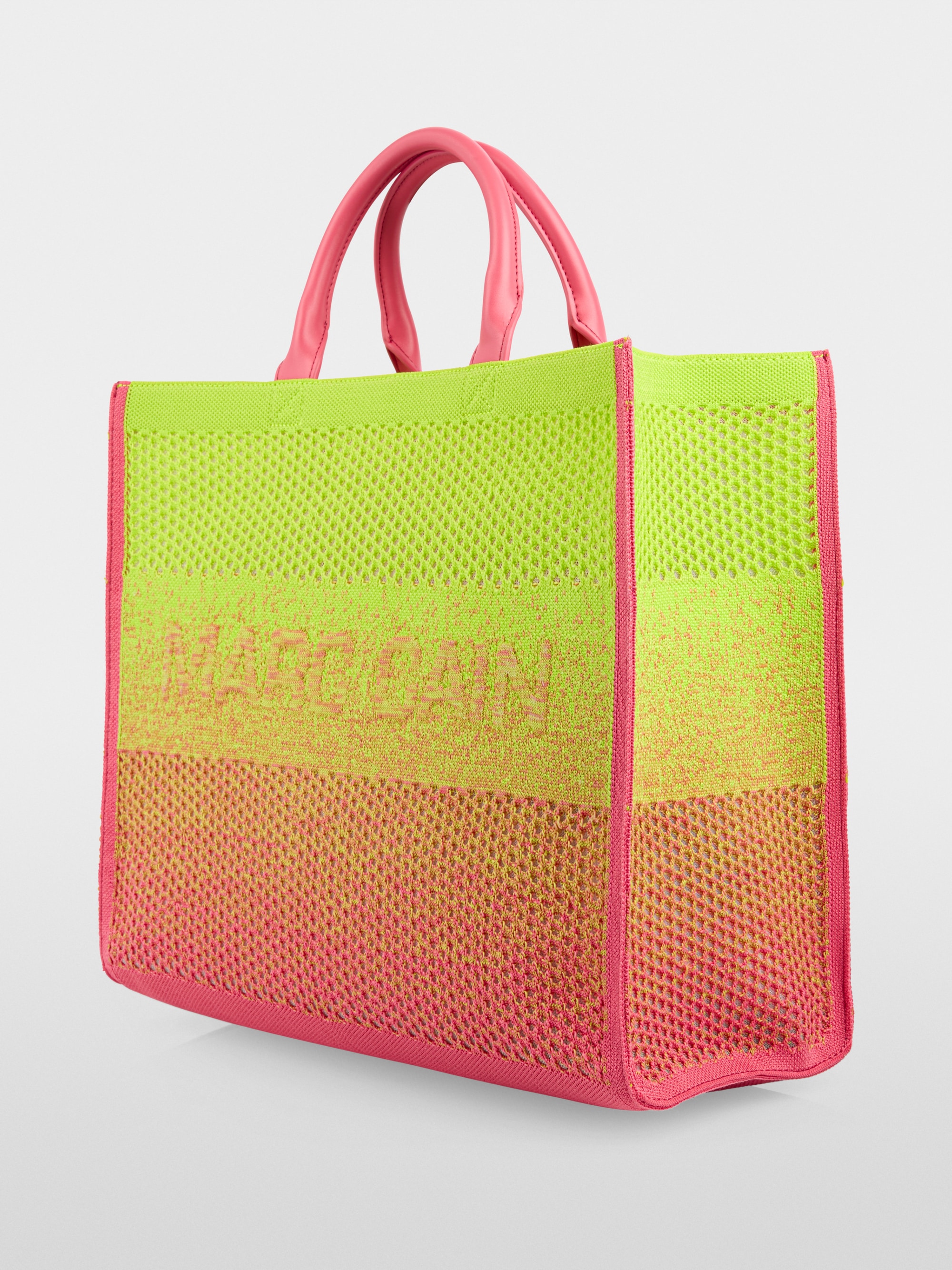 Knitted shopper bag with dégradé effect