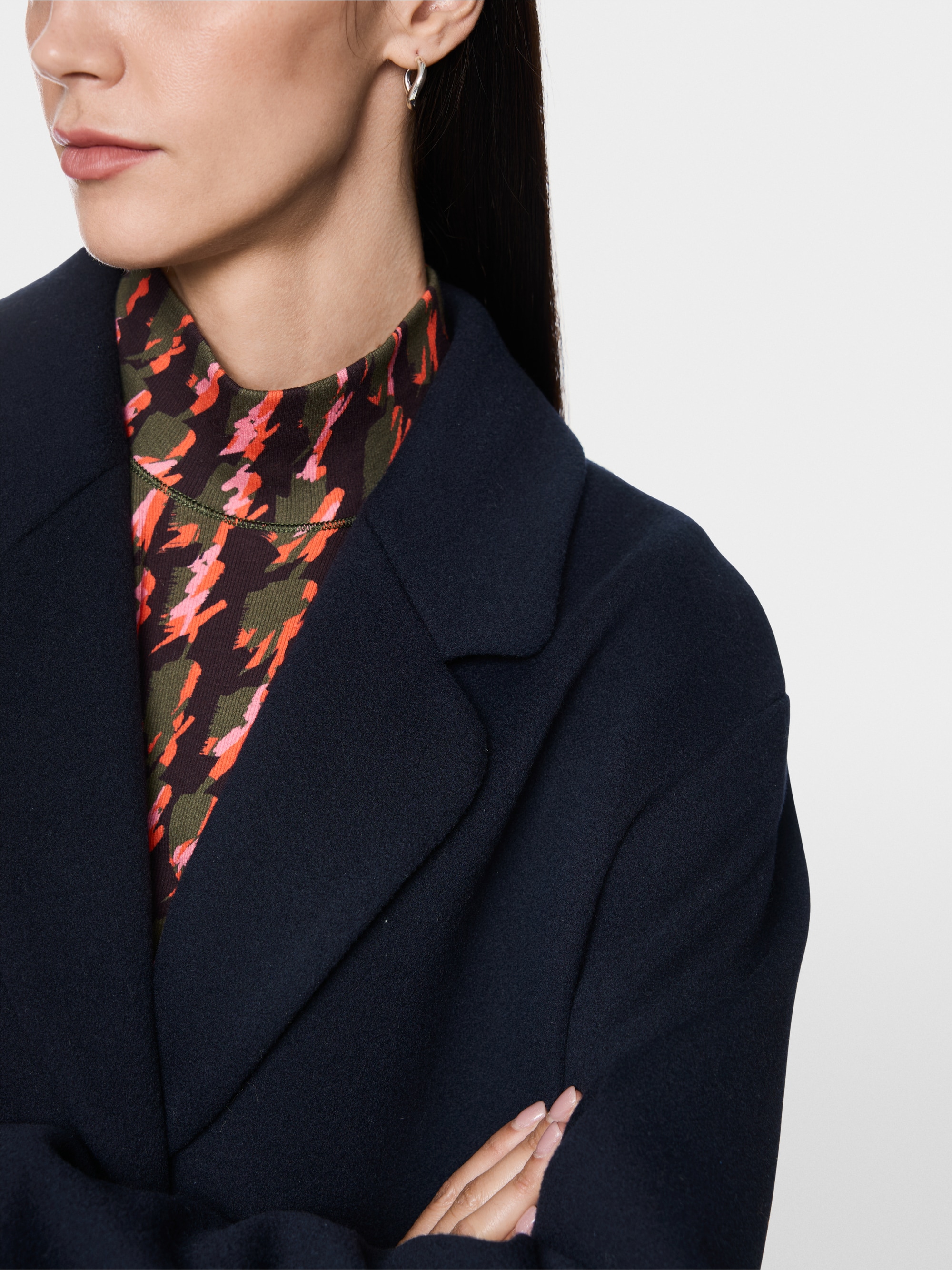 Coat in new wool with cashmere