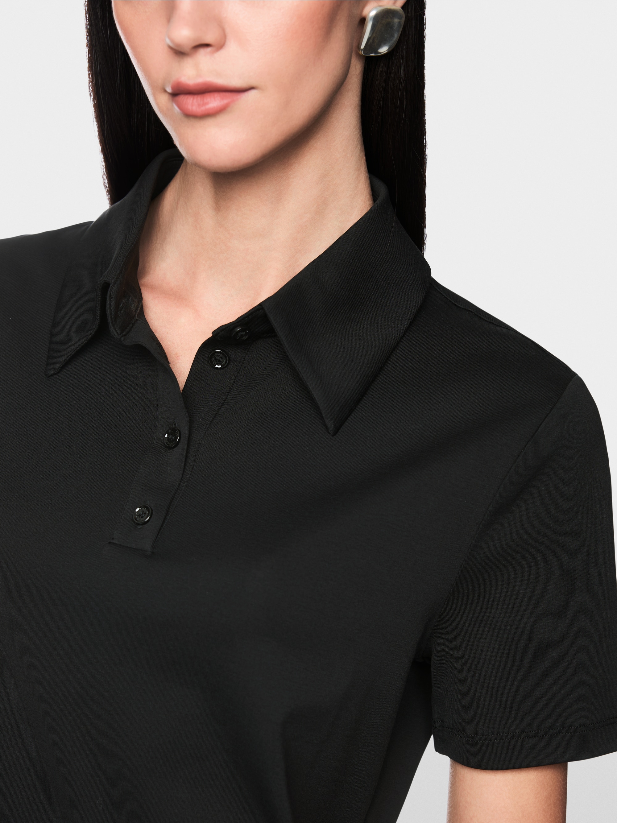 Stretch cotton polo shirt