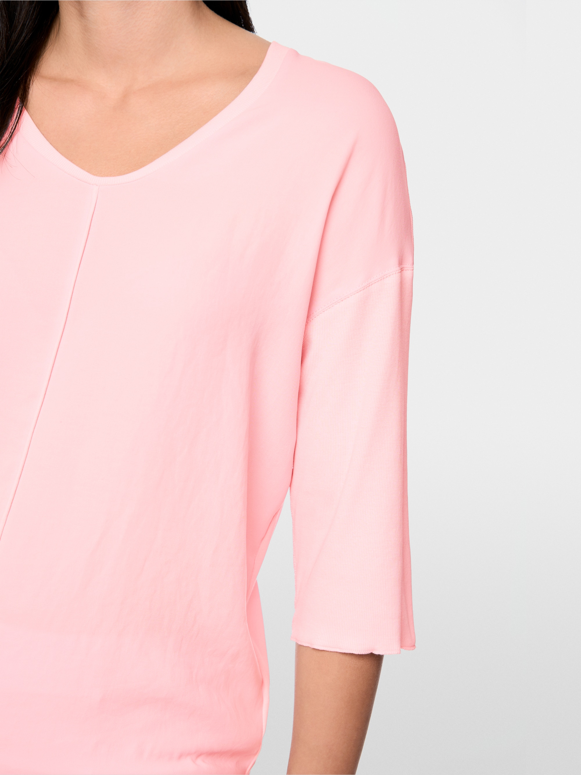 Materials mix blouse-style shirt