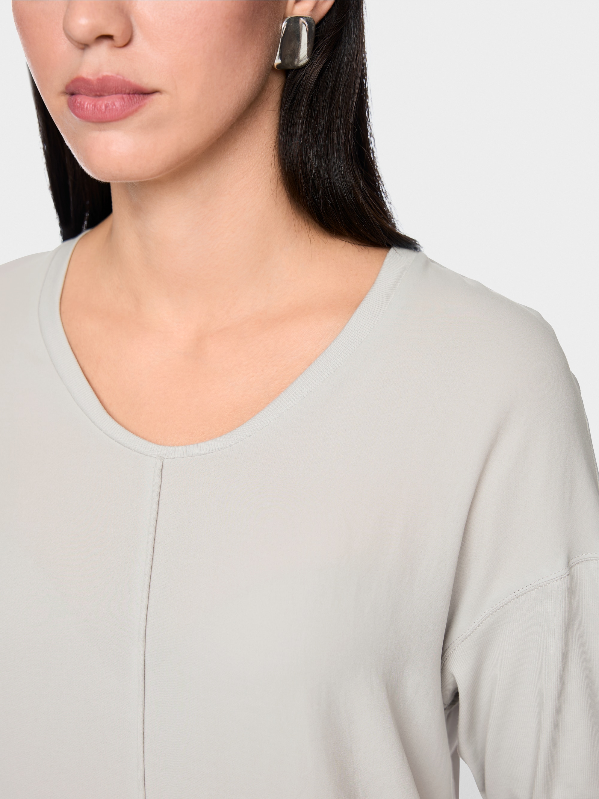 Materials mix blouse-style shirt