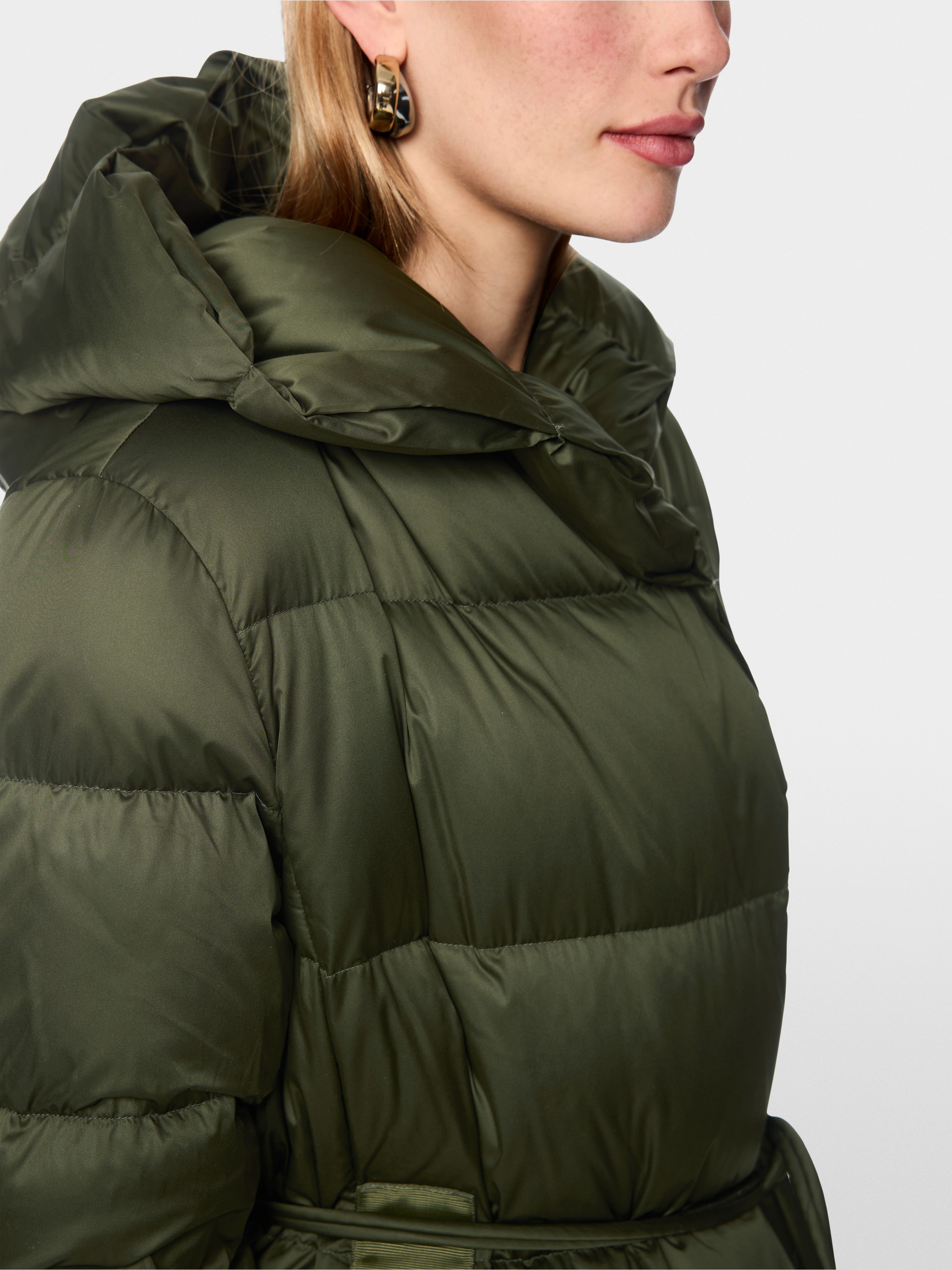 Long down coat with hood