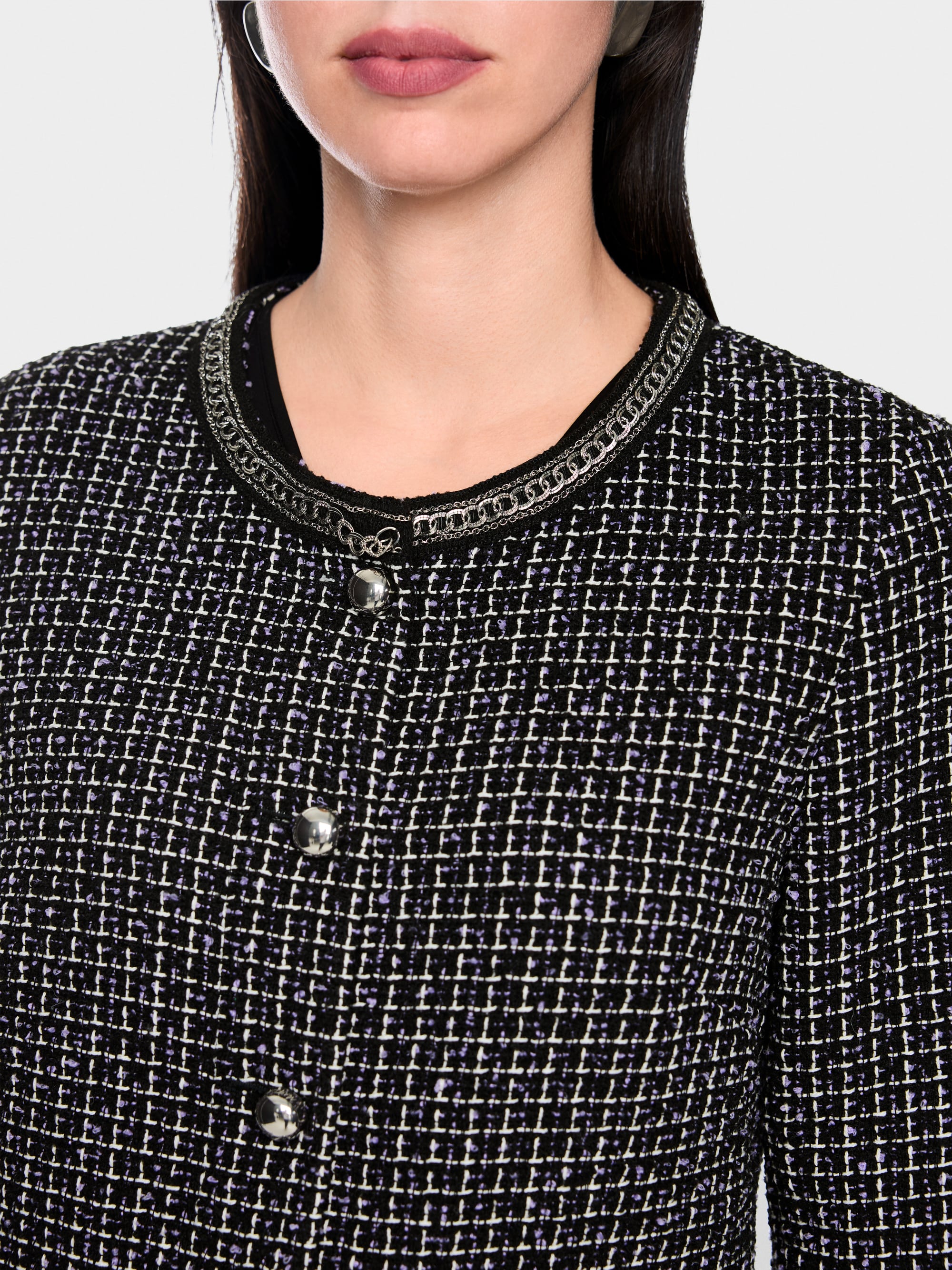 Veste en tweed avec détail chaîne
