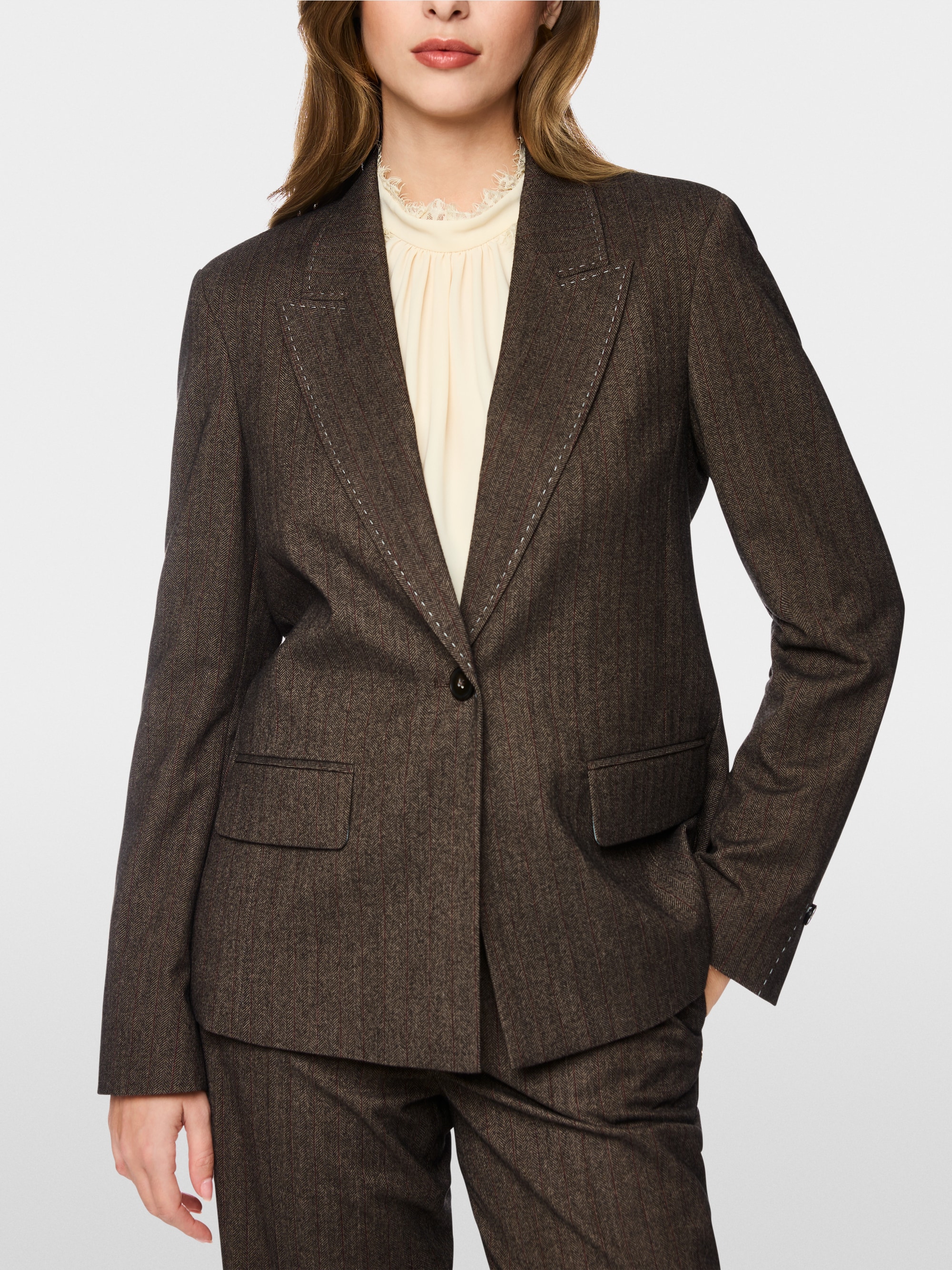 Blazer with herringbone pattern