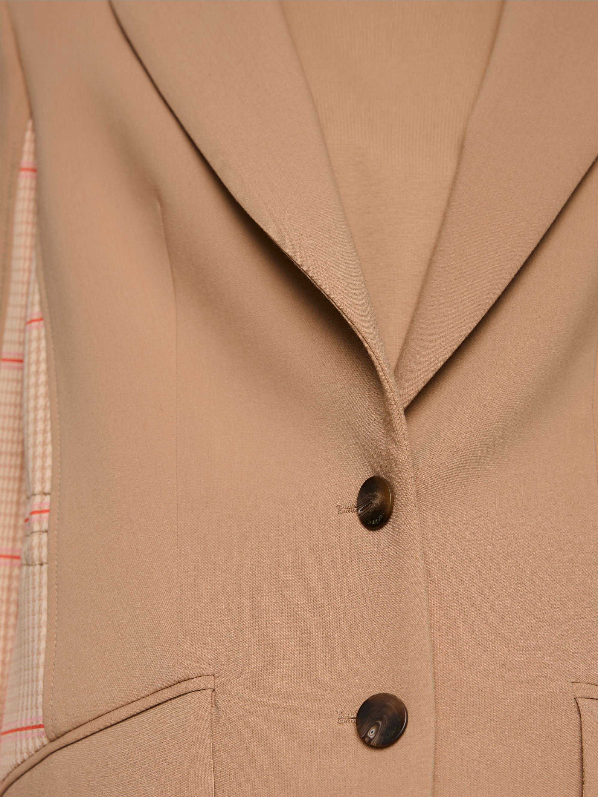Two-button blazer with checked pattern