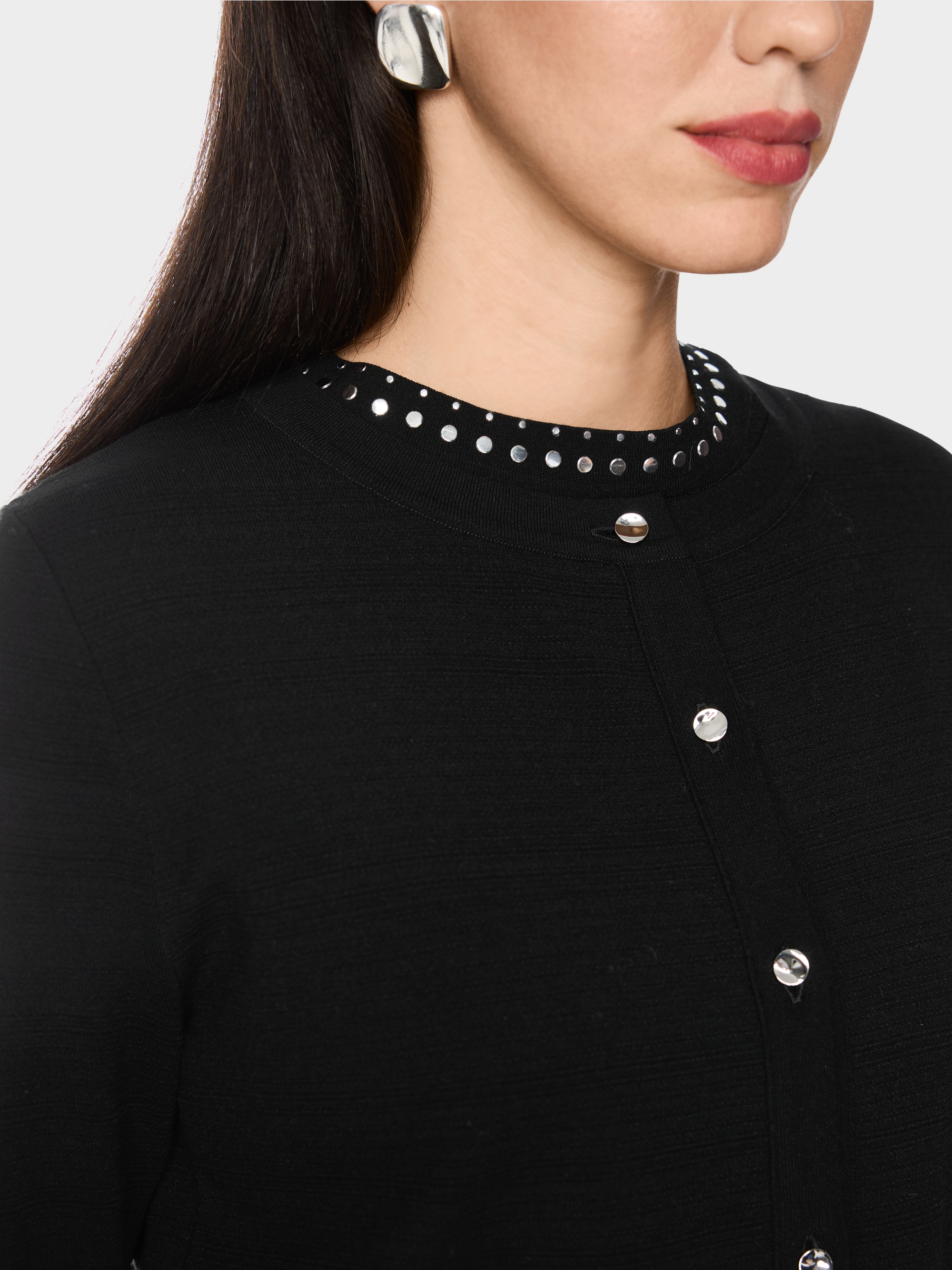 ‘Knitted in Germany’ cardigan w/ studs
