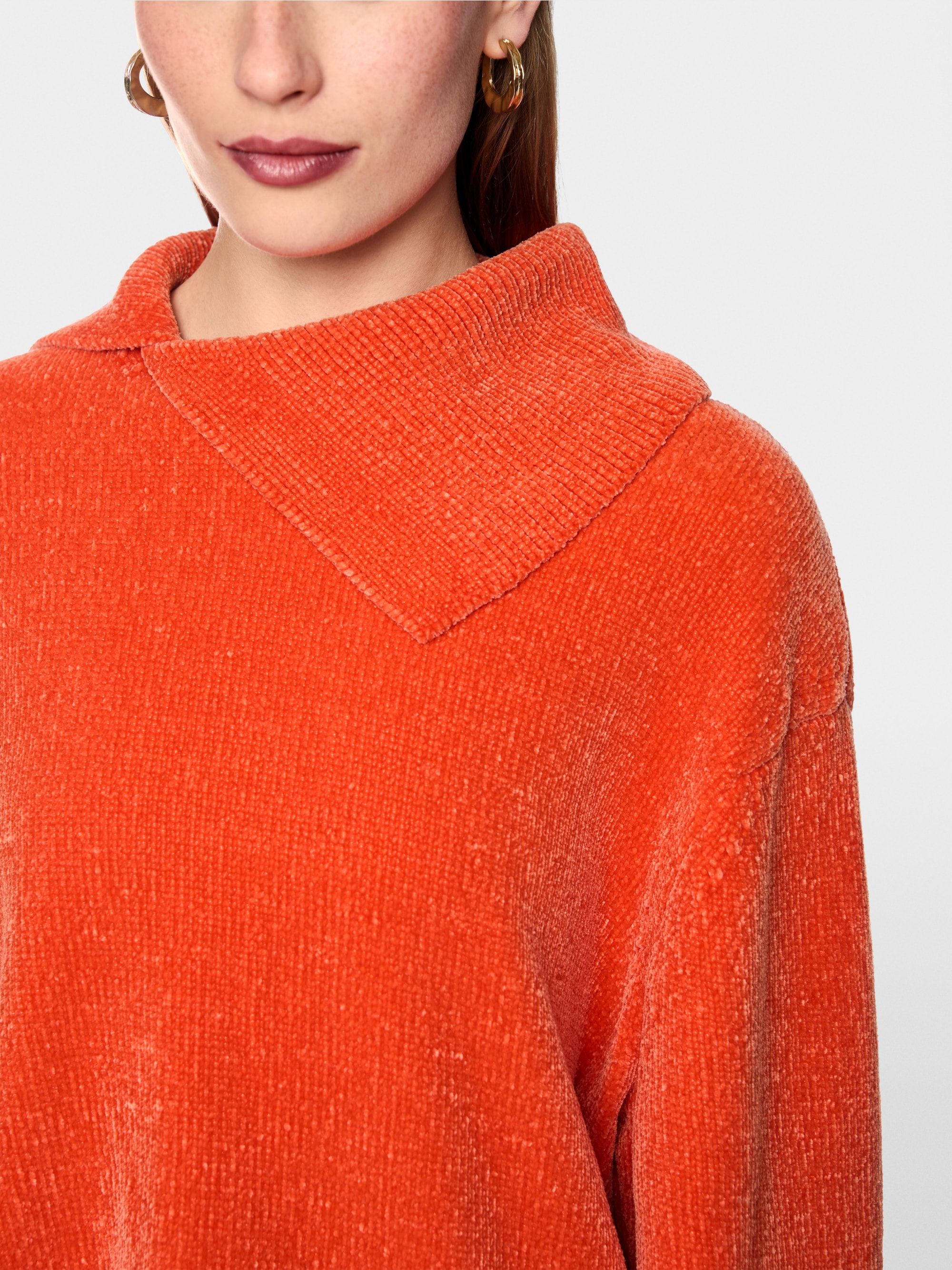 Chenille yarn turtleneck jumper
