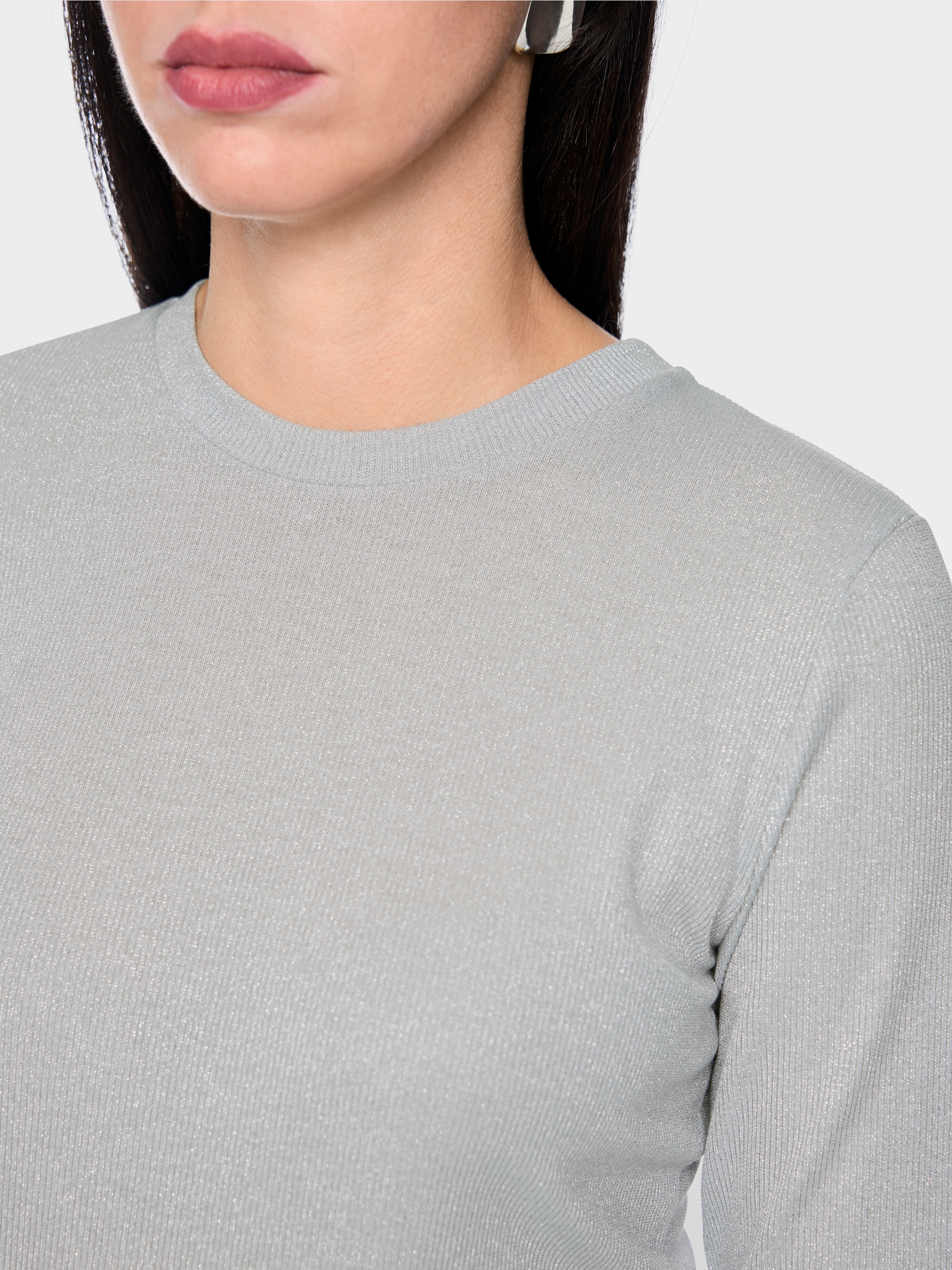 T-shirt à manches longues en lurex