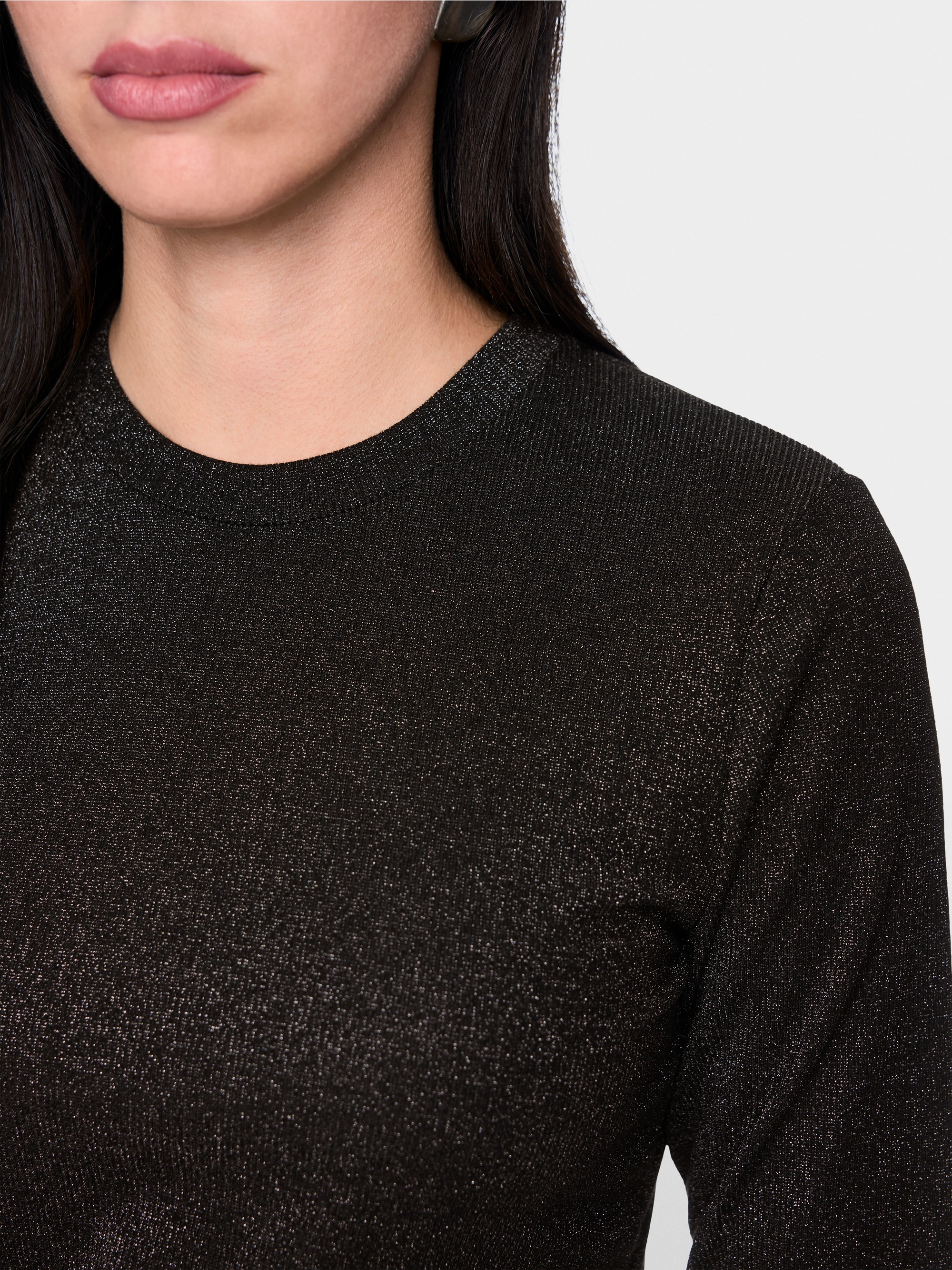 Long-sleeved lurex shirt