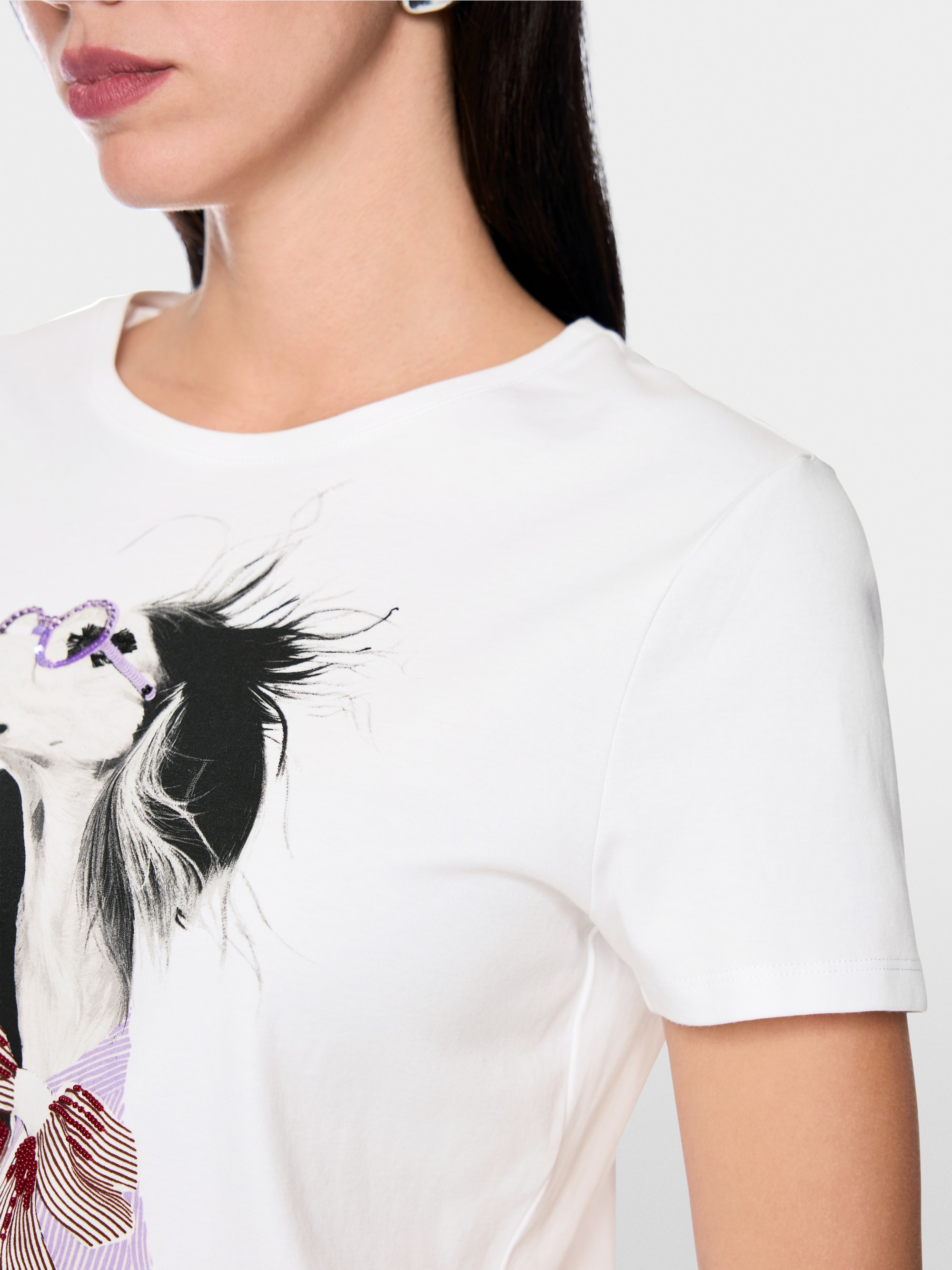 T-shirt avec imprimé chien et détails