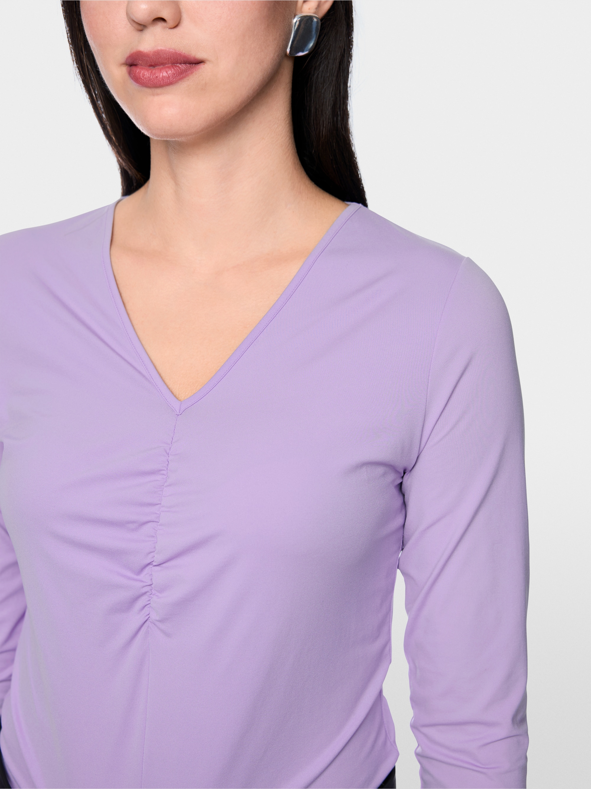 T-shirt à manches longues stretch raffiné
