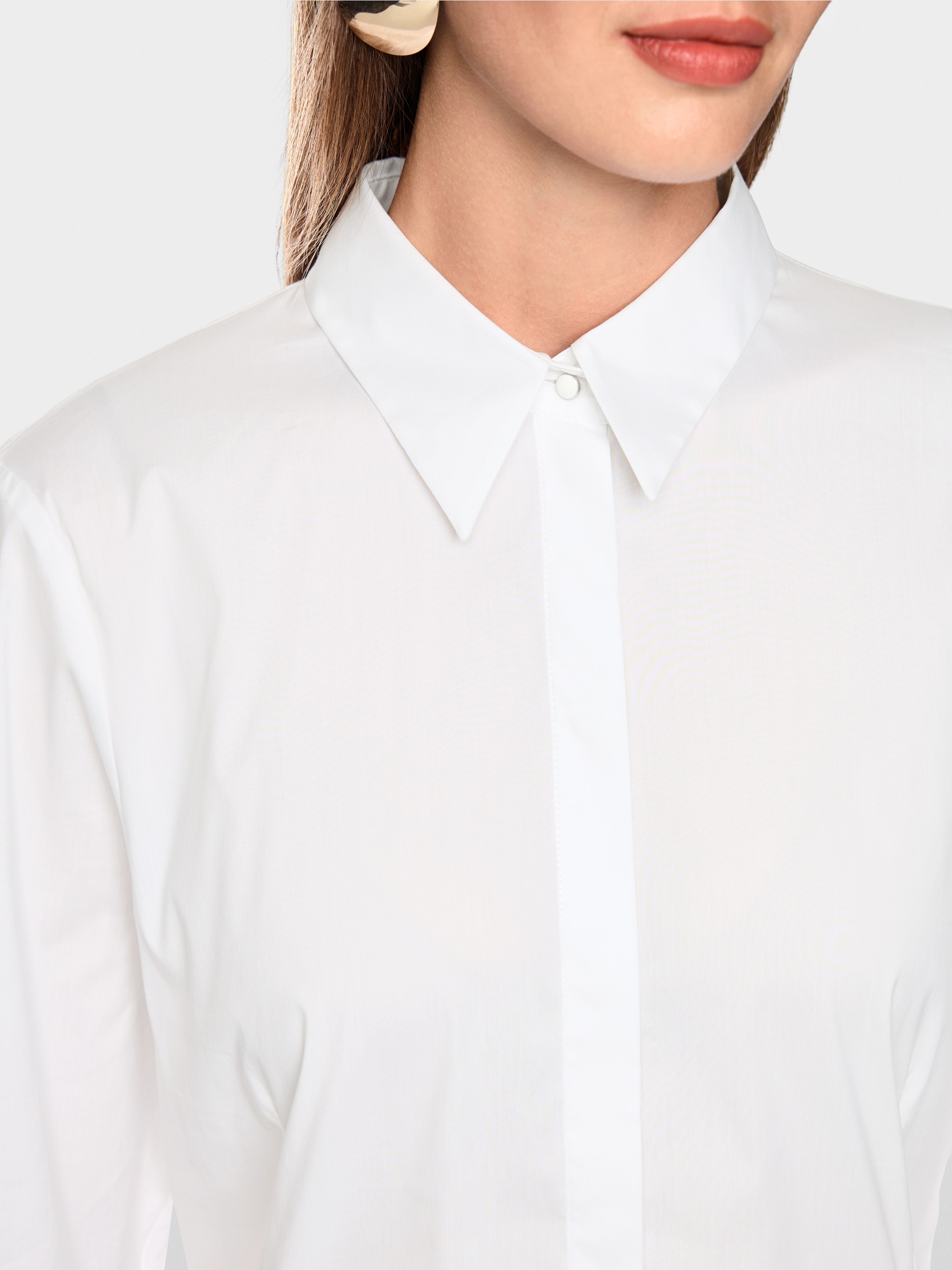 Stretch cotton blouse with seam details