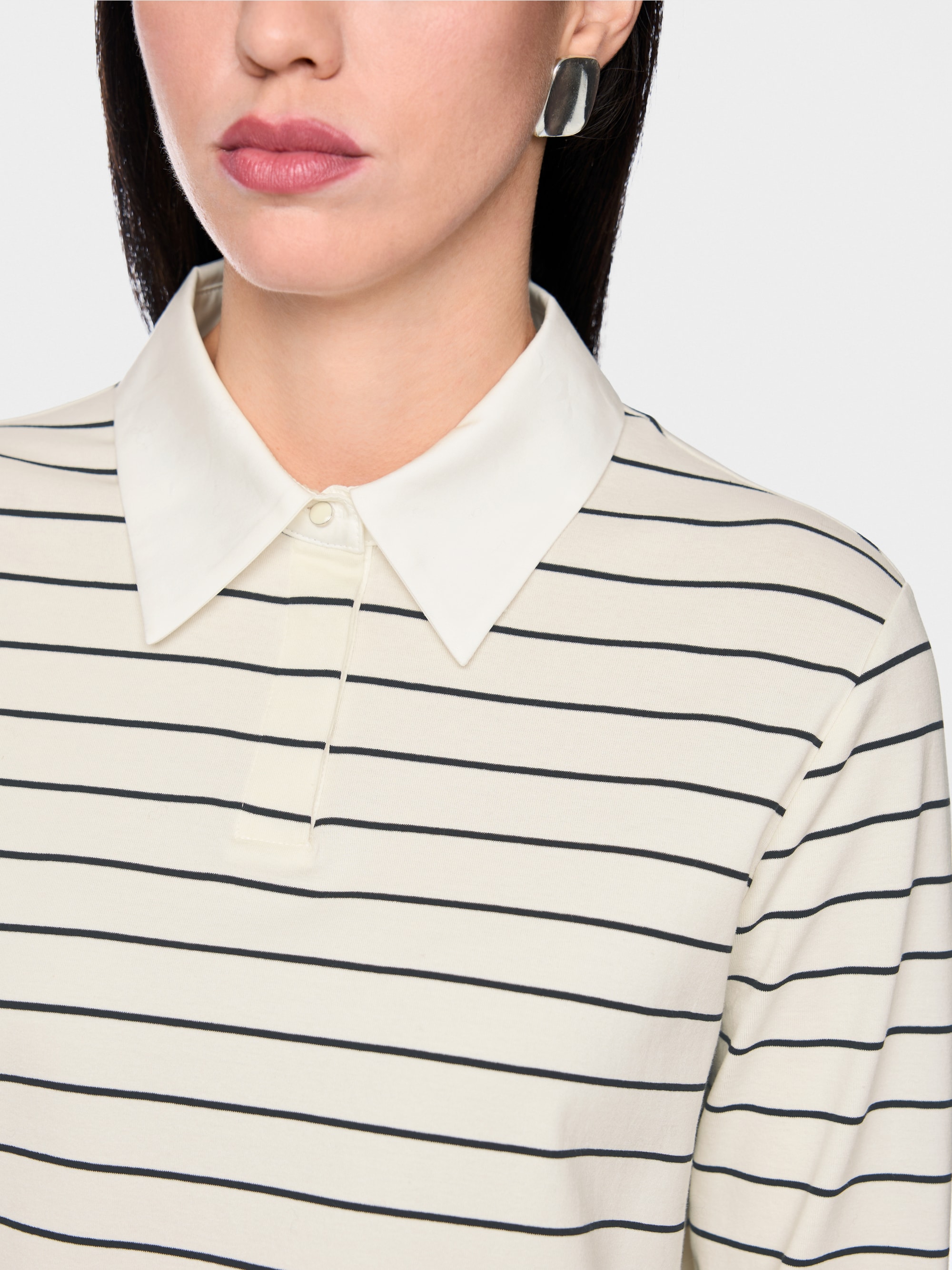 T-shirt rayé avec détails chemisier