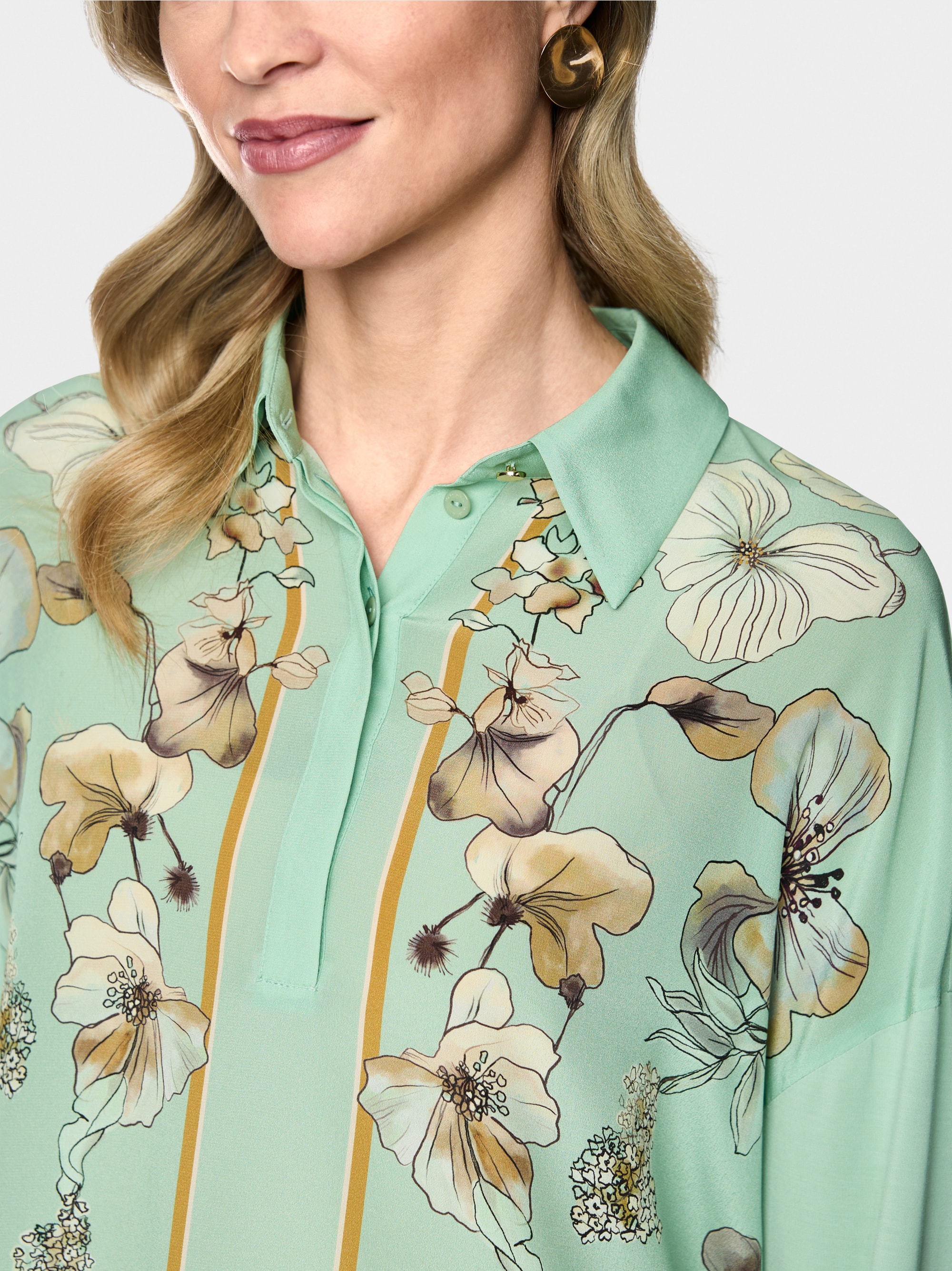 T-shirt chemise en mélange de matières