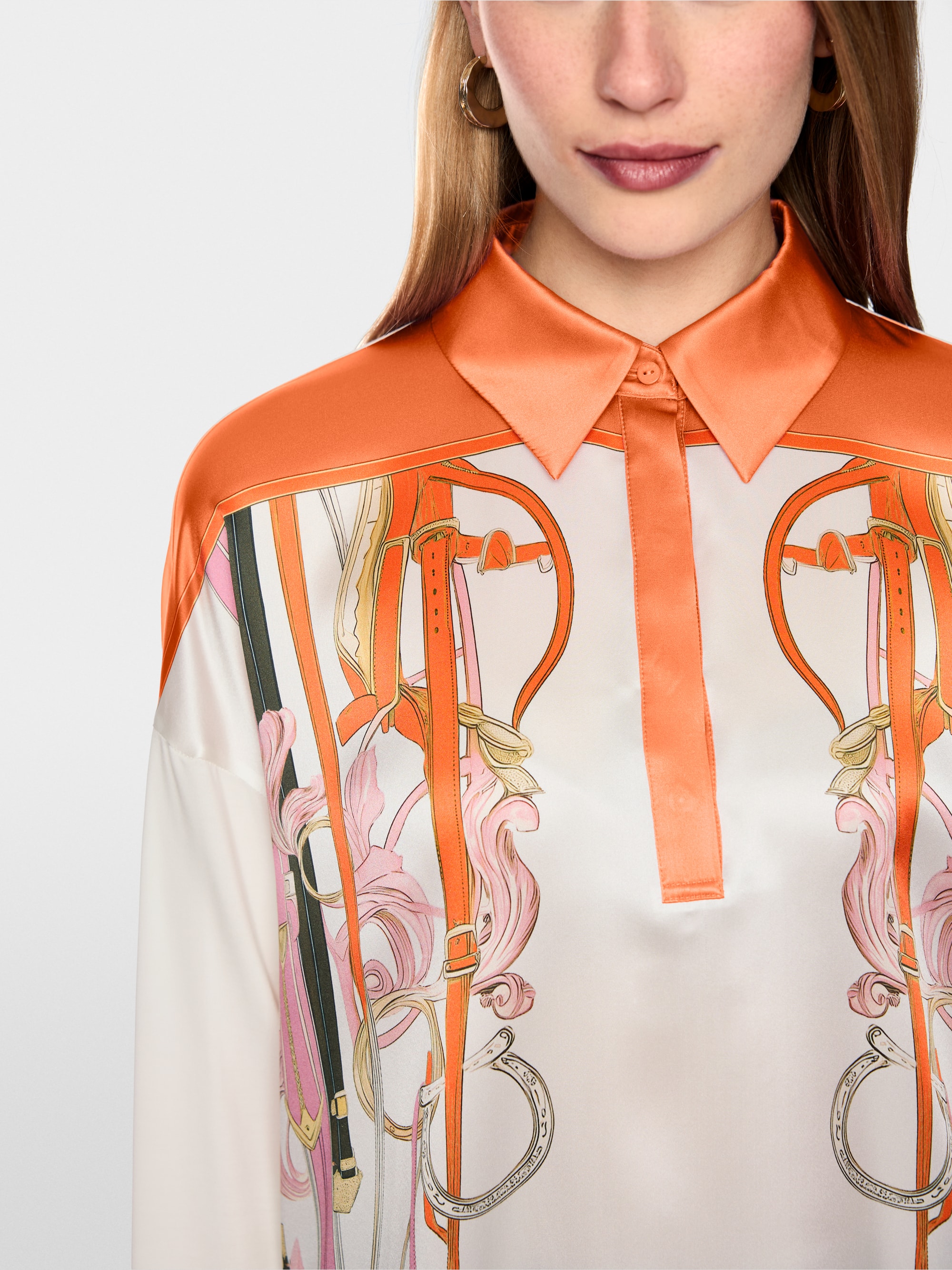 Silk blend blouse-style shirt