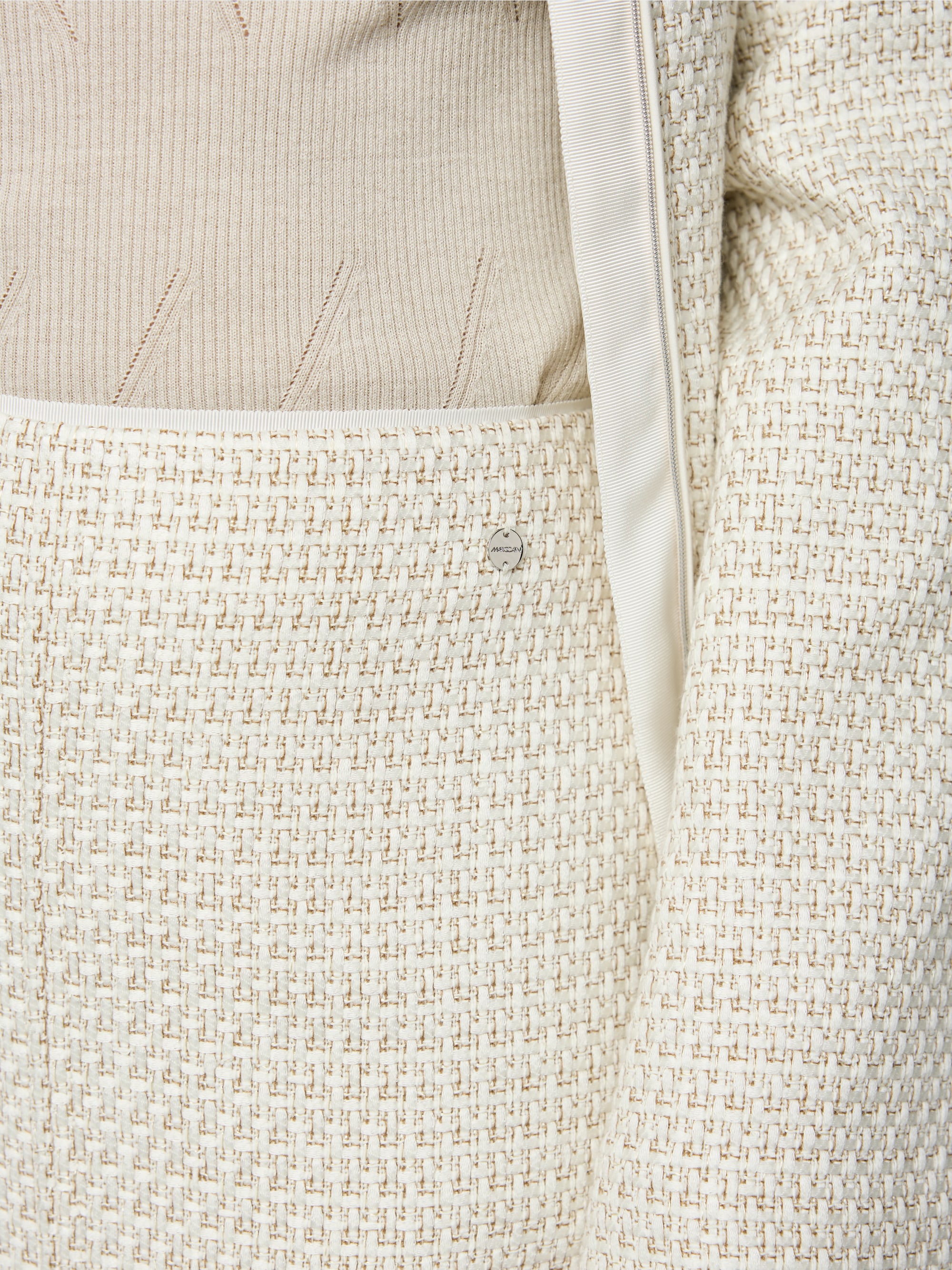 Midi skirt with bouclé effect