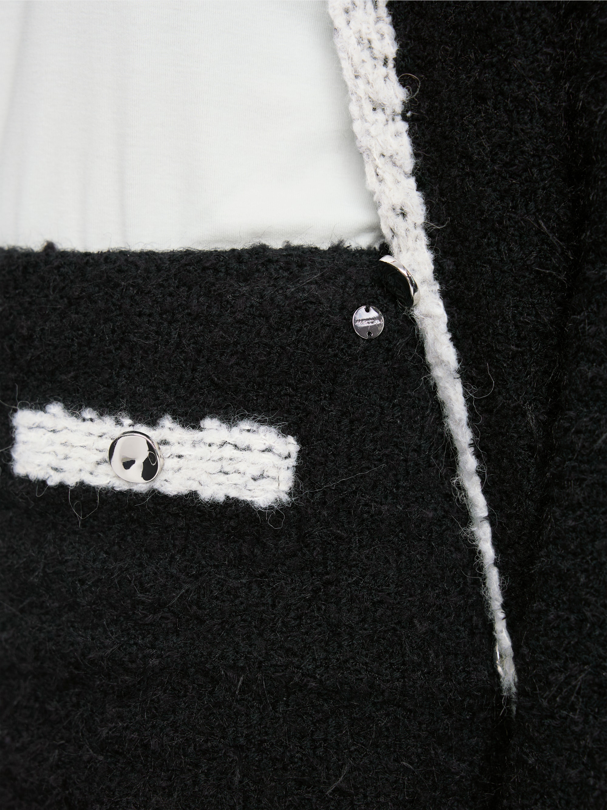 ‘Knitted in Germany’ bouclé midi skirt