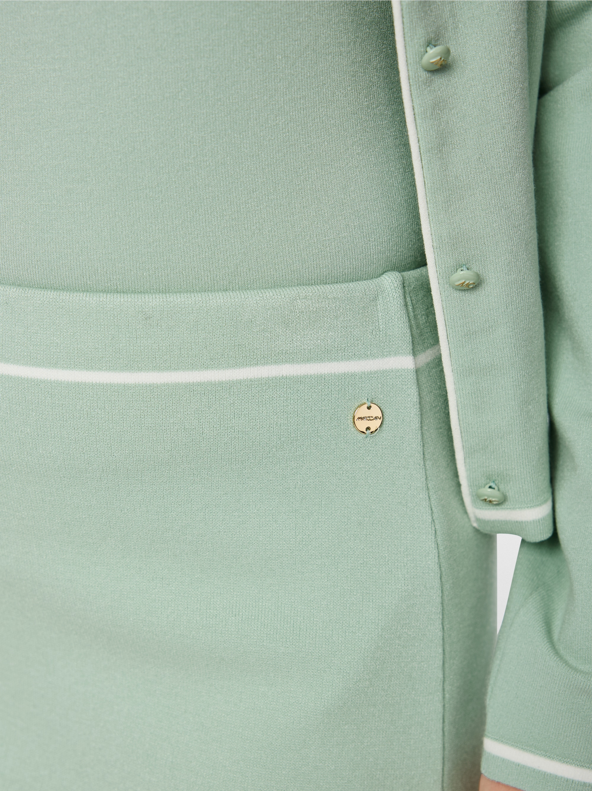 “Knitted in Germany” calf-length skirt