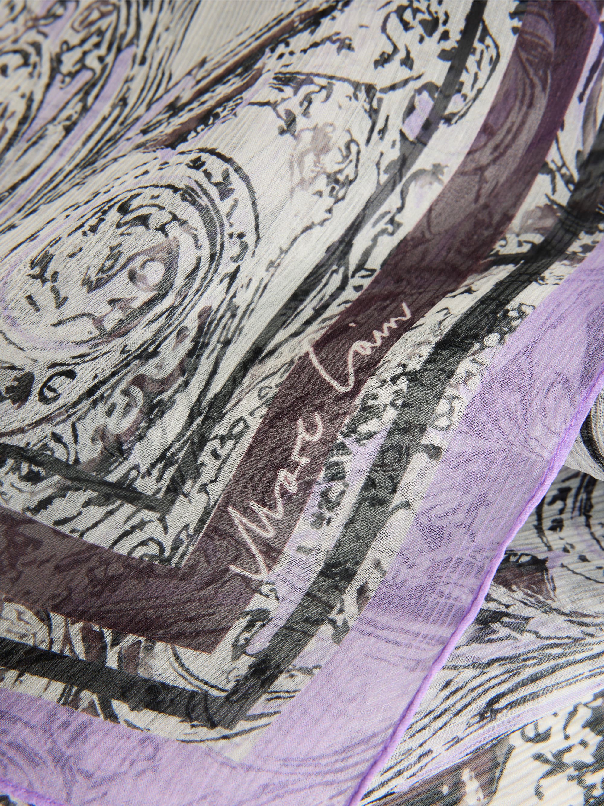 Silk scarf with ornamental print