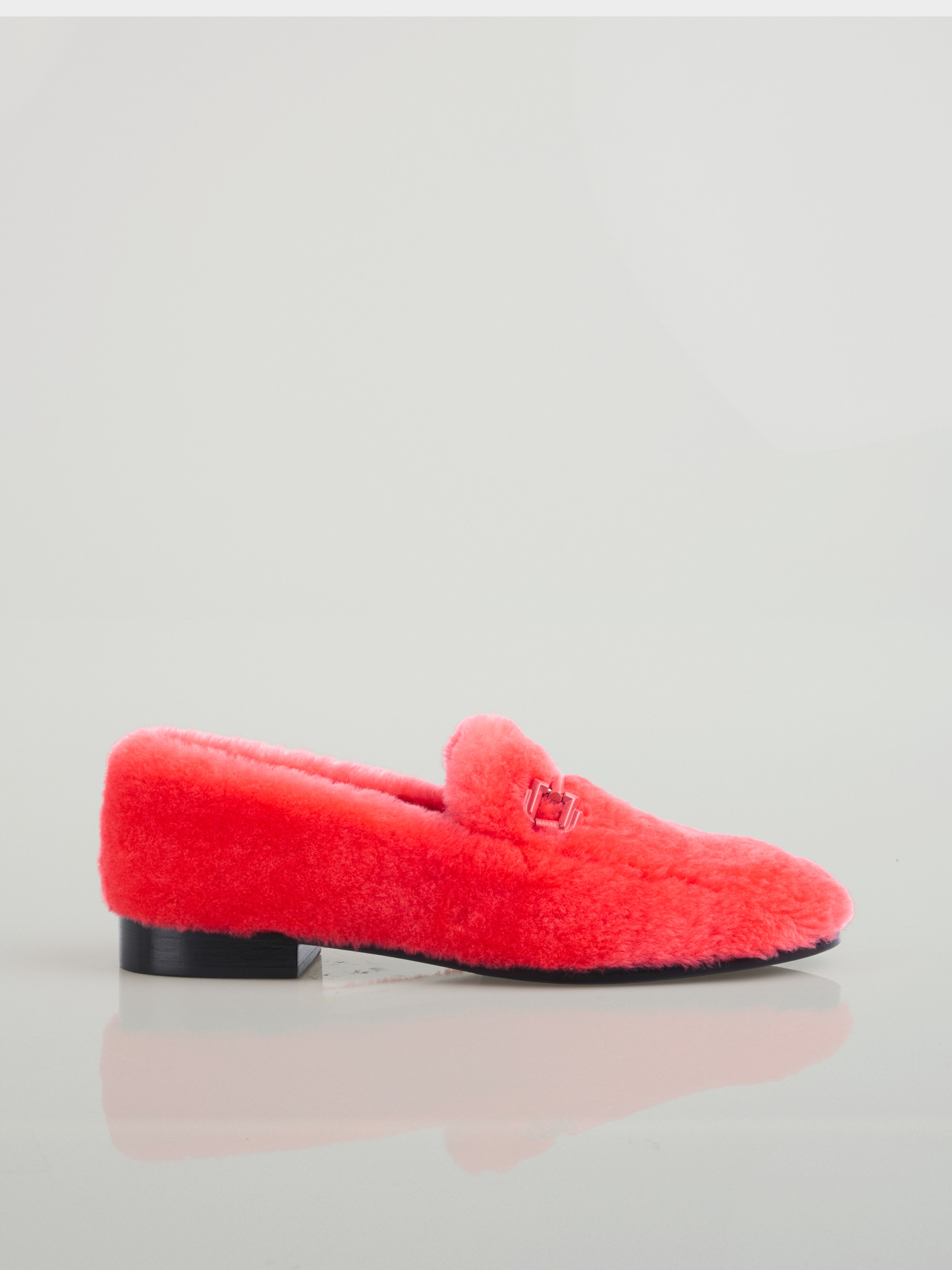 Lambskin loafers with metal detail