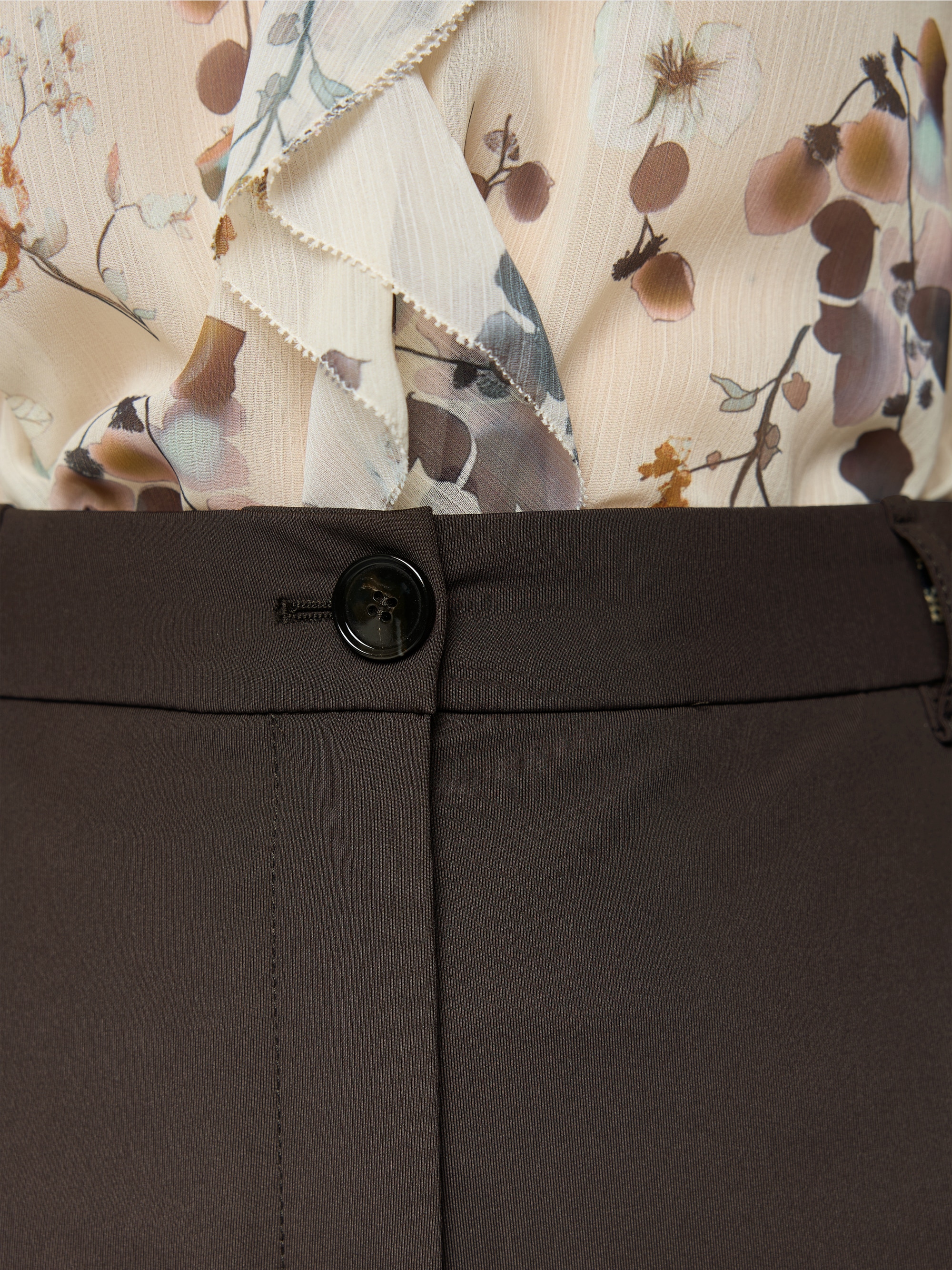 FAQUS feminine fit fabric trousers
