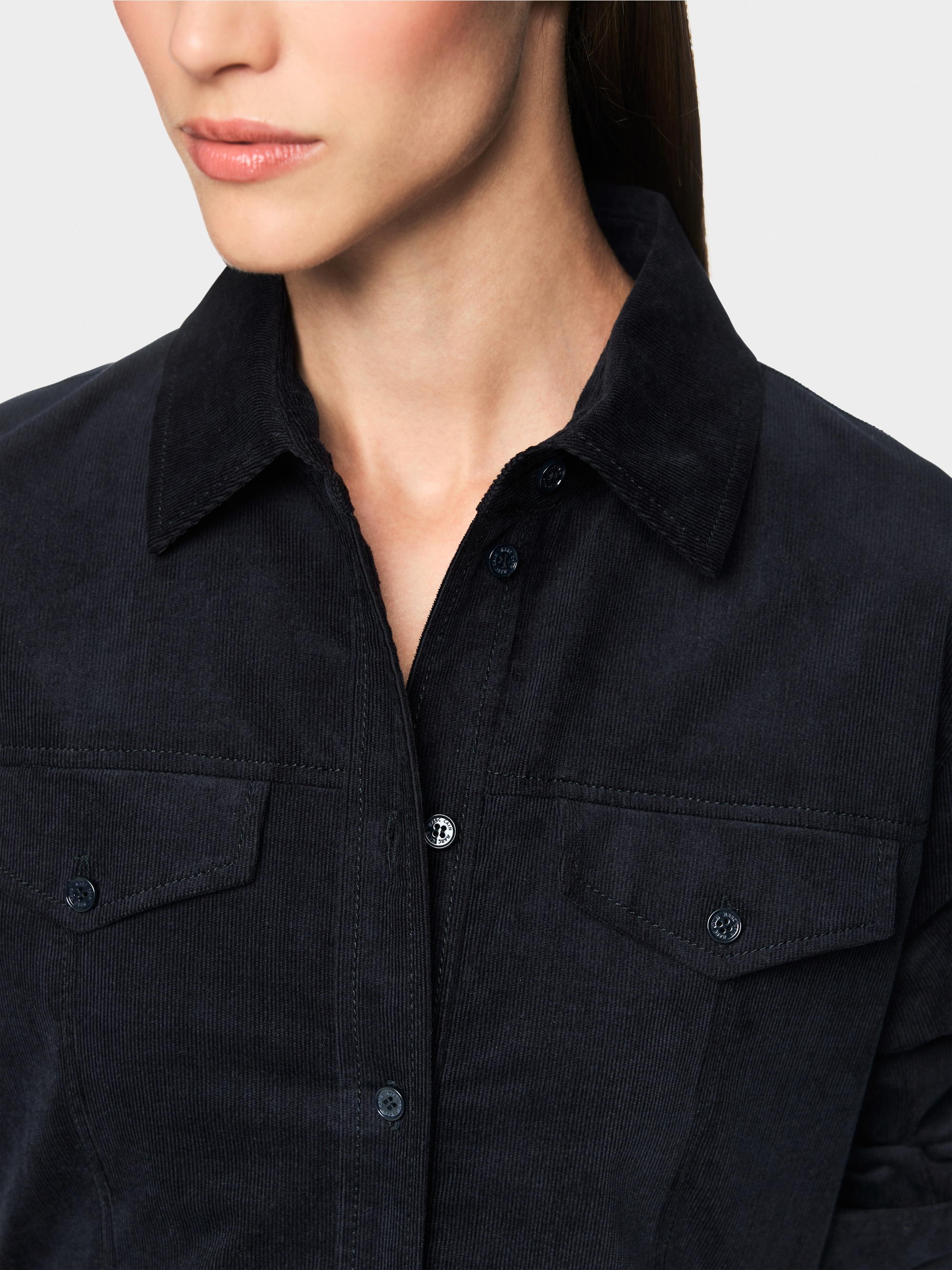 Corduroy dress with drawstring