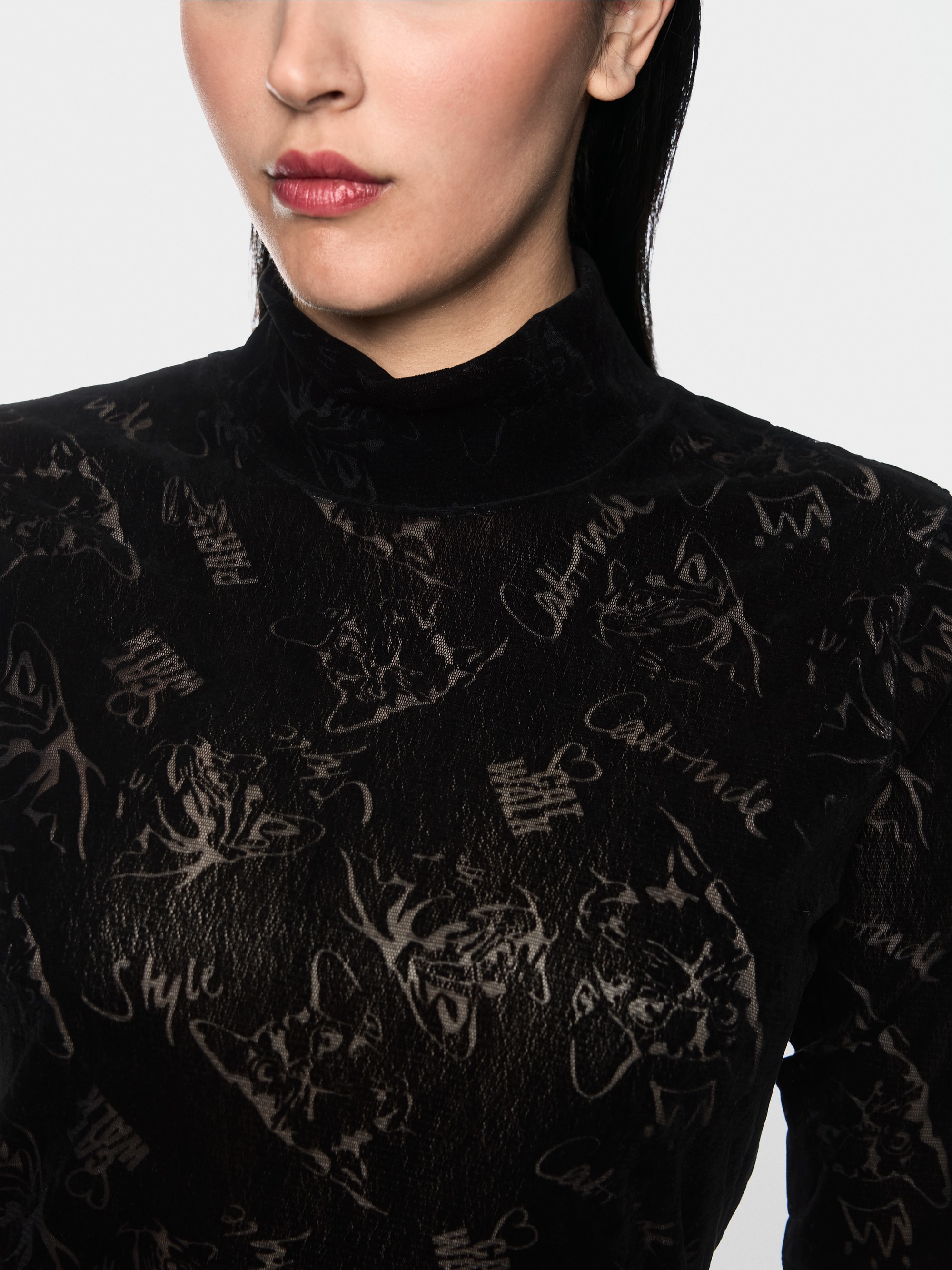 Midi dress with cat print