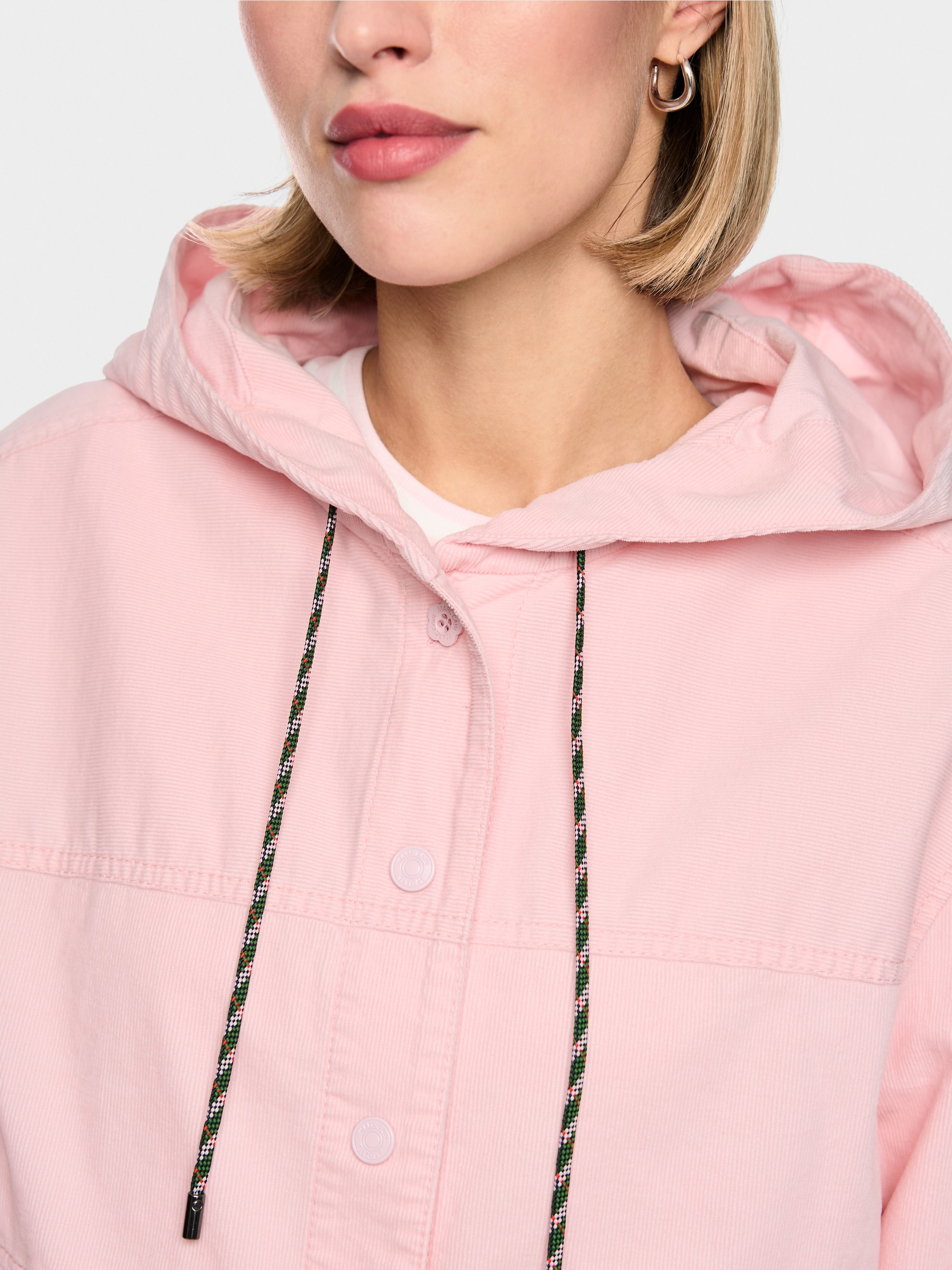 Corduroy jacket with hood