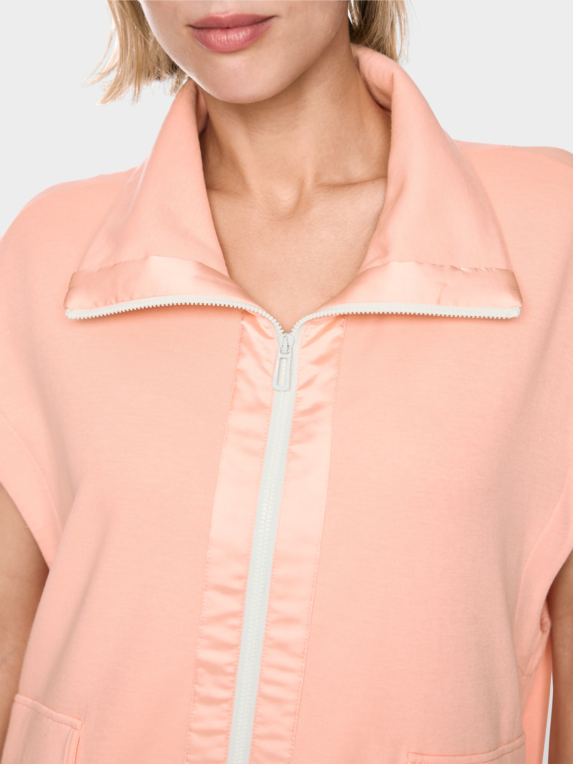 Gilet en mélange de coton à col camionneur