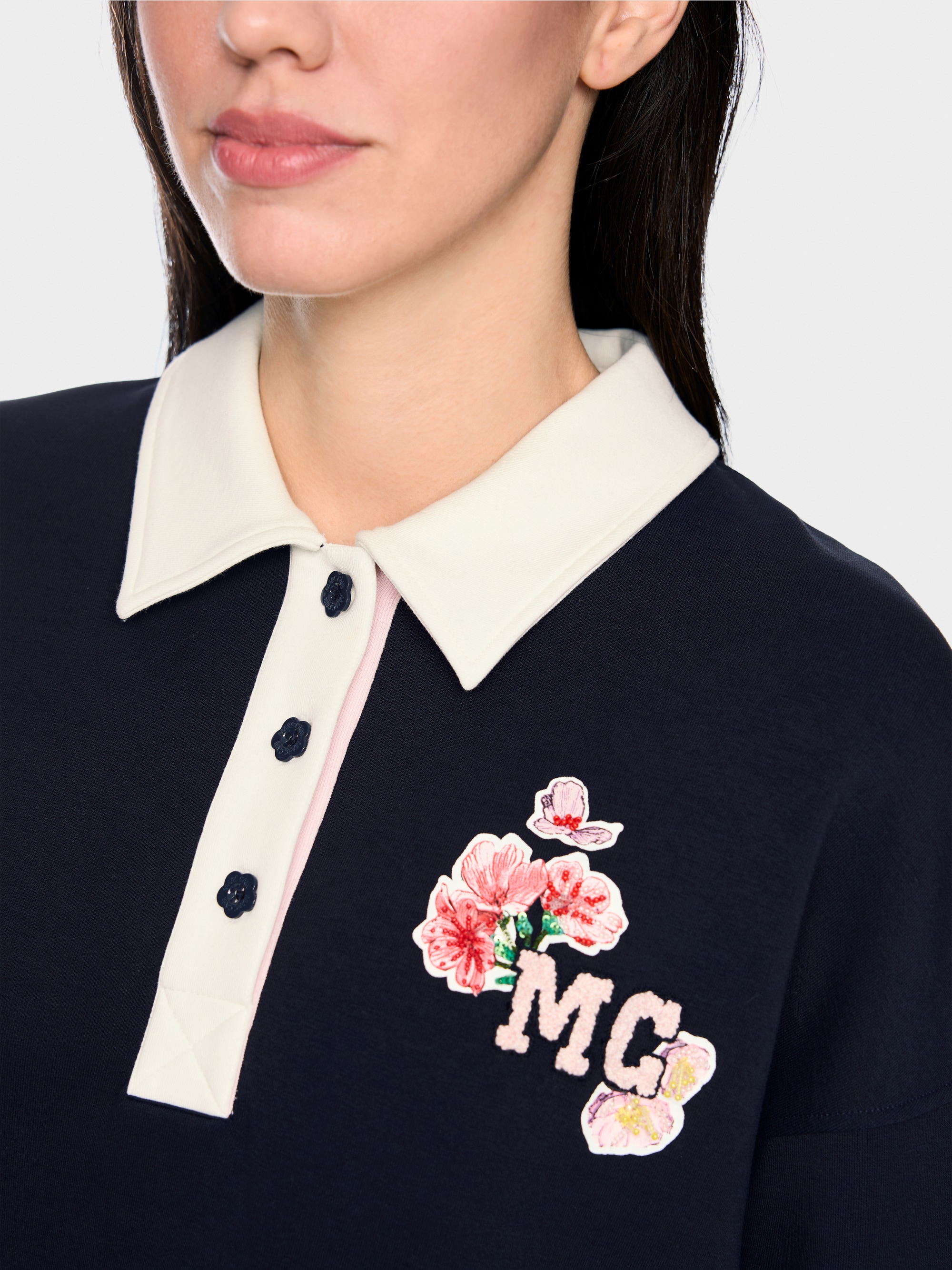 Sweat-shirt à col polo