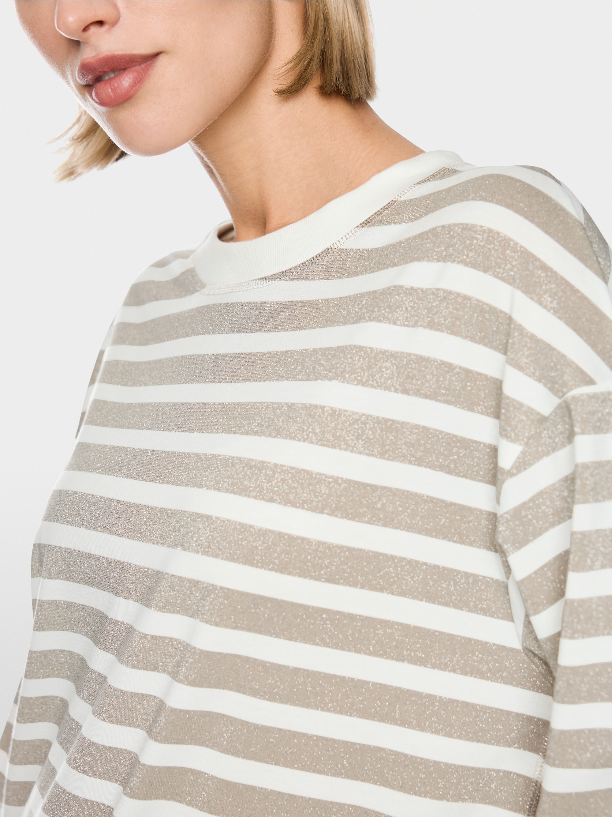 T-shirt à rayures en lurex