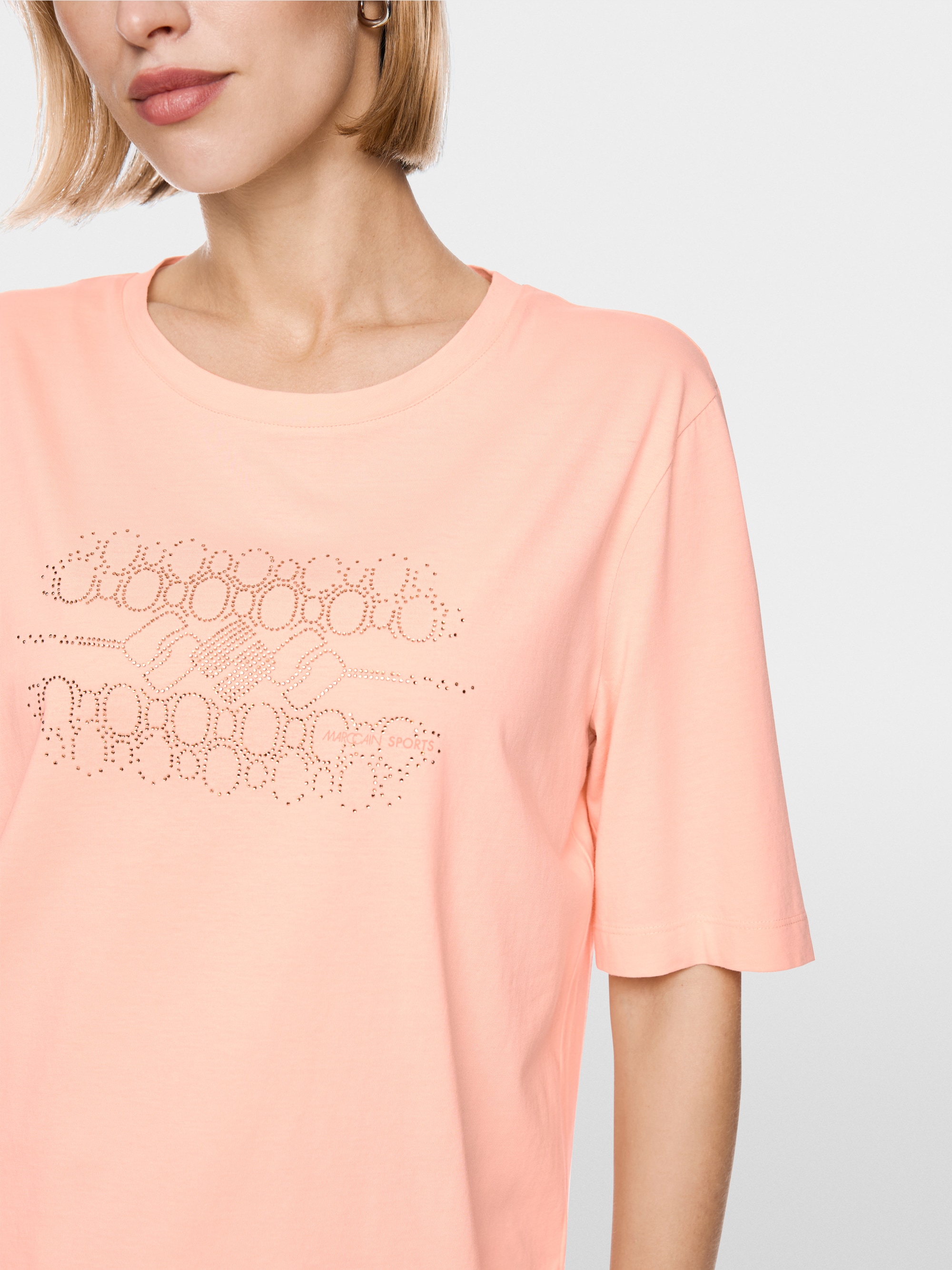 Cotton T-shirt with hotfix stones