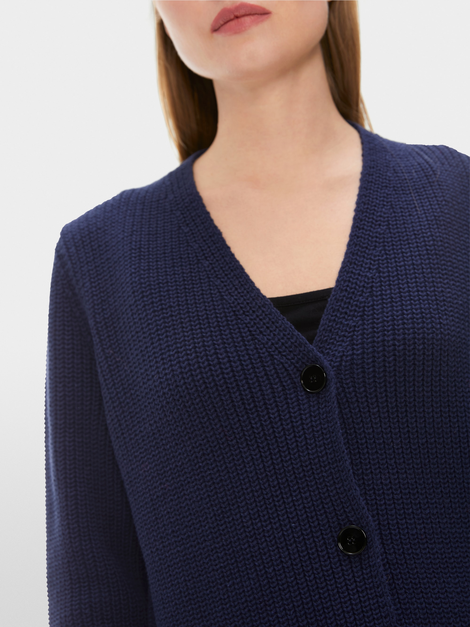Ribbed cardigan knitted in Germany