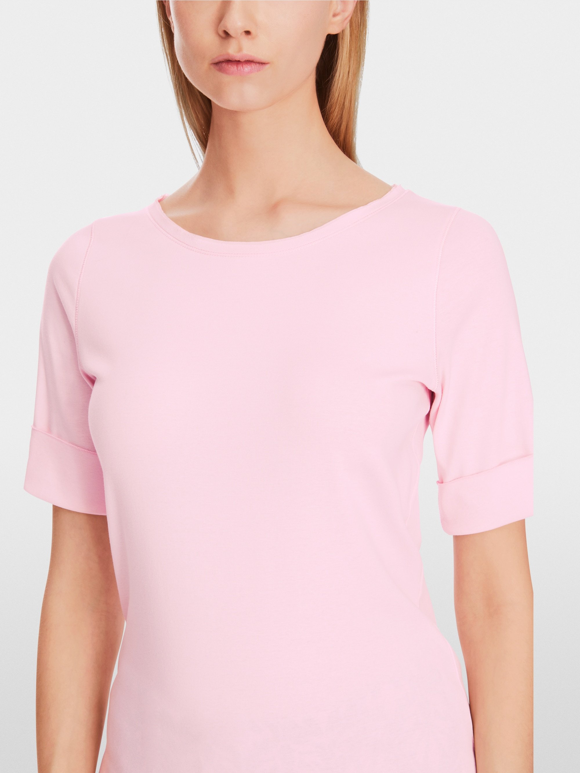 T-Shirt mit Turn-up-Ärmeln