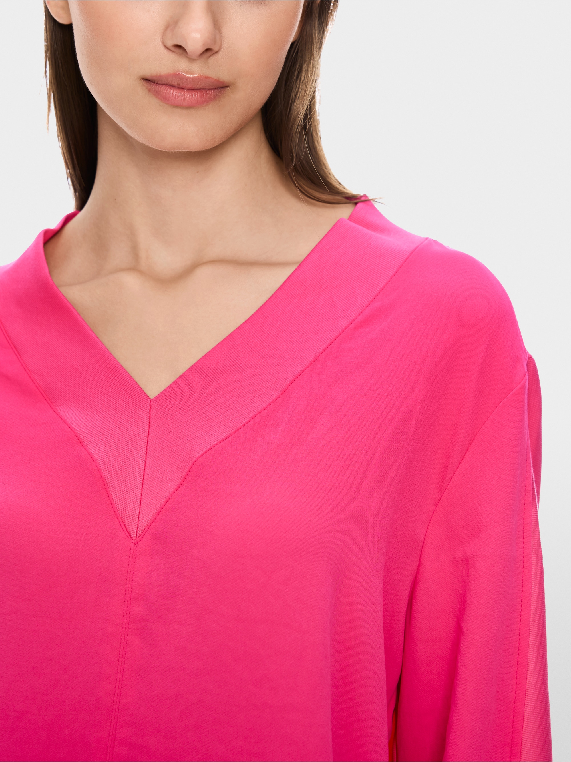 Blouse décontractée en mélange de matières