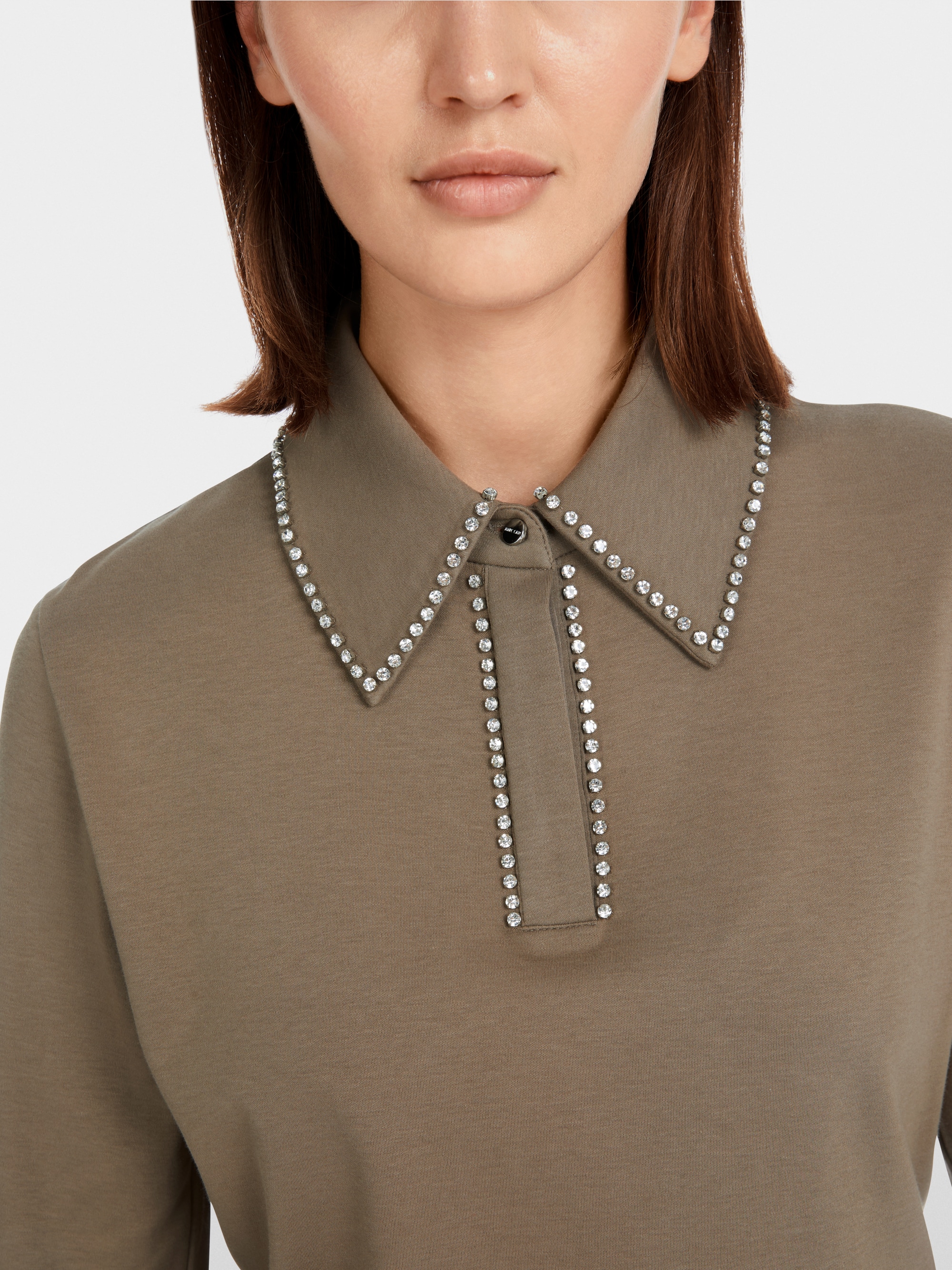 Polo-Shirt mit Strass-Besatz