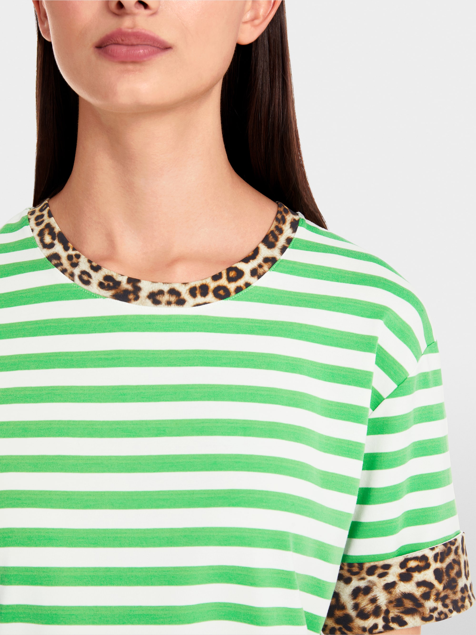 Gestreiftes T-Shirt mit 3/4-Ärmel