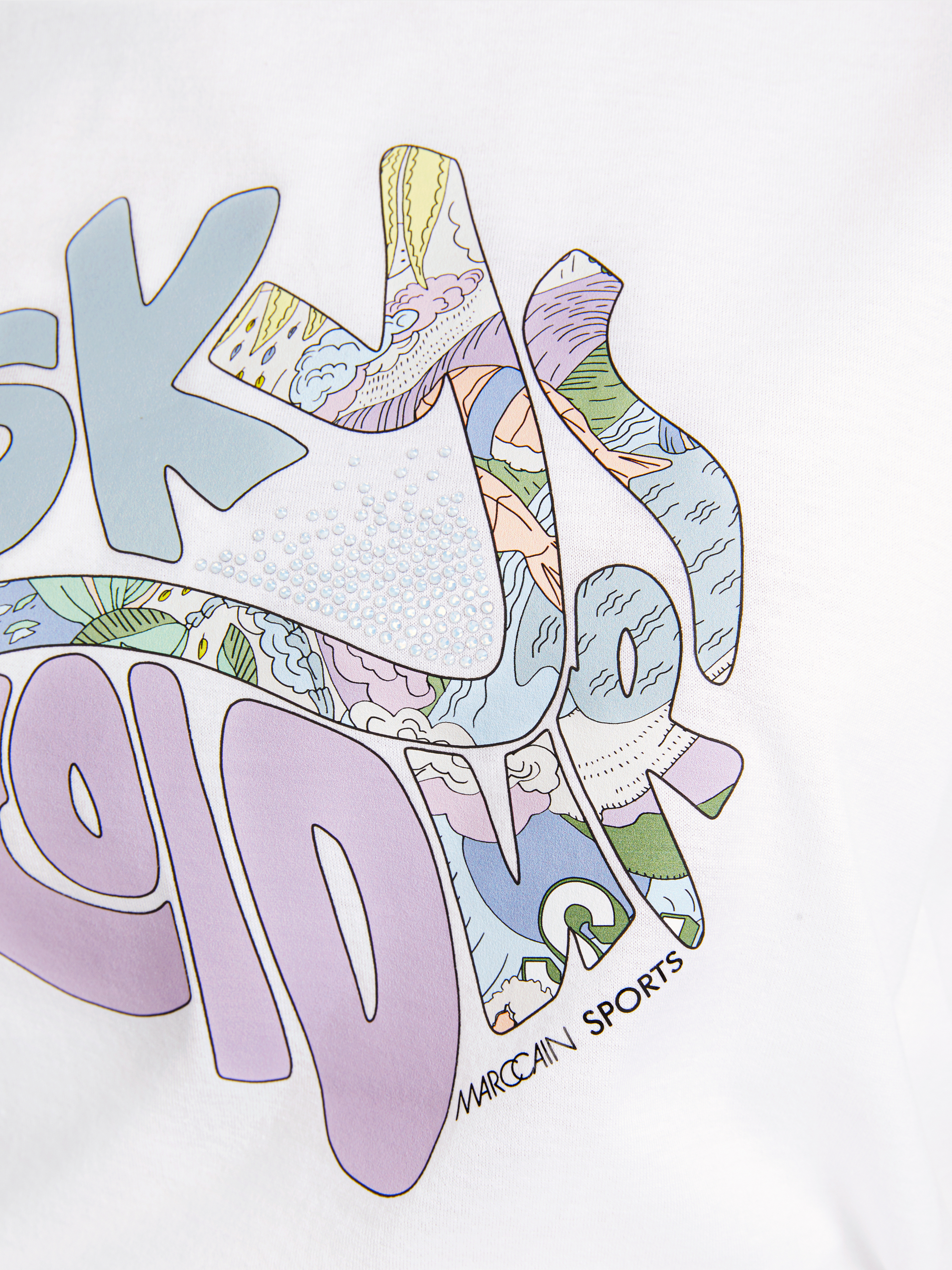 "Rethink Together" T-Shirt mit Strass
