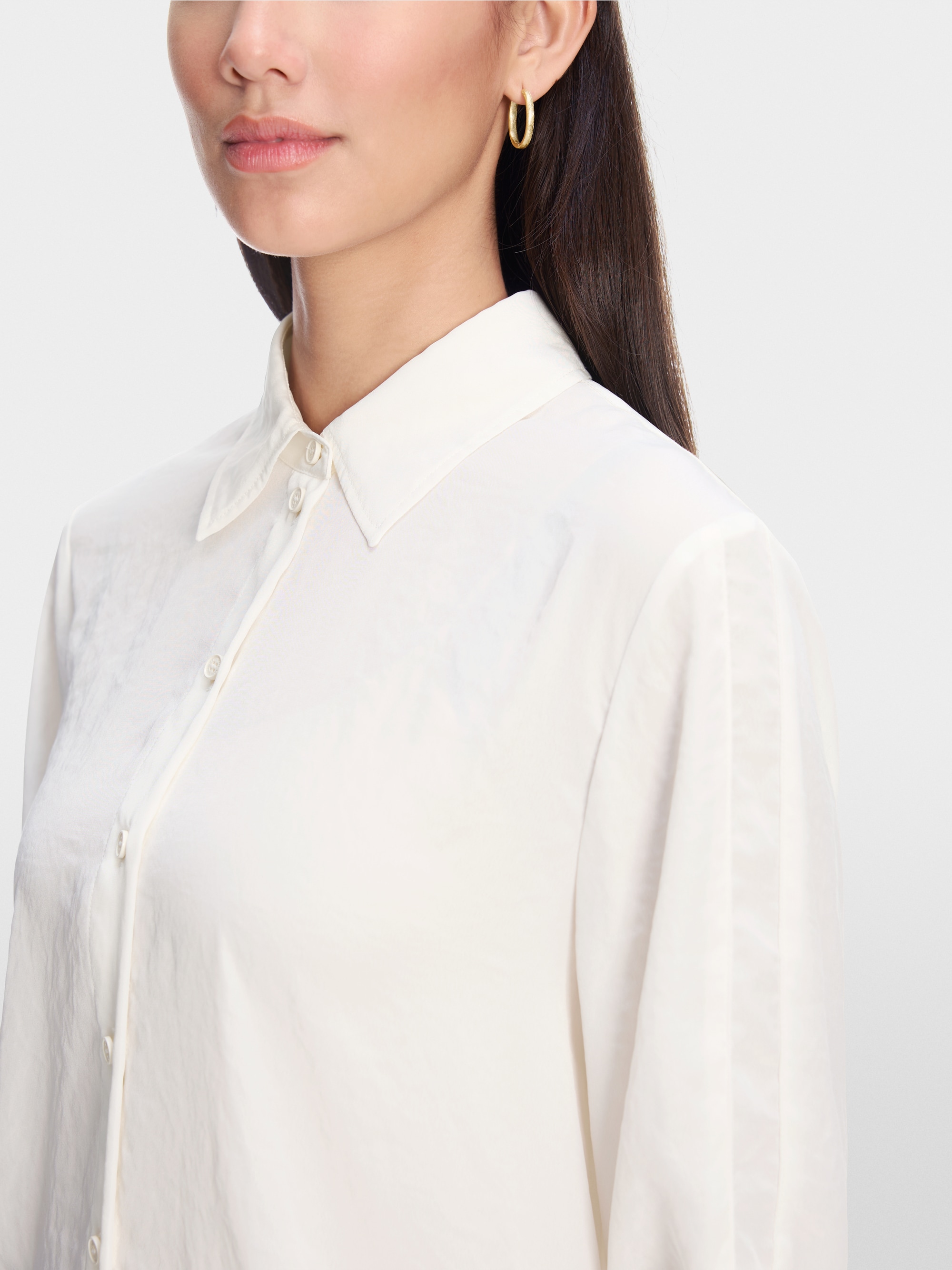 Lichtgewicht overhemdblouse effen kleur