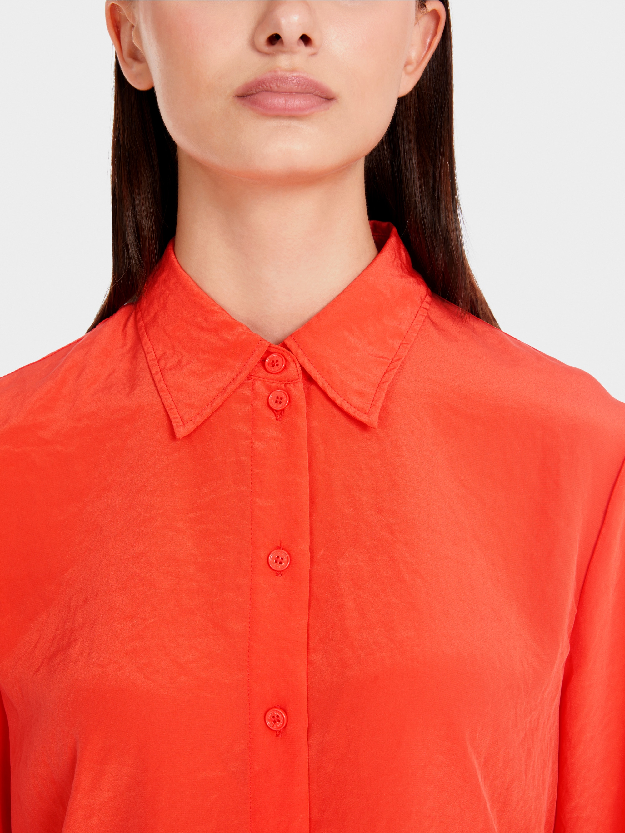 Leichte Hemdbluse in Uni