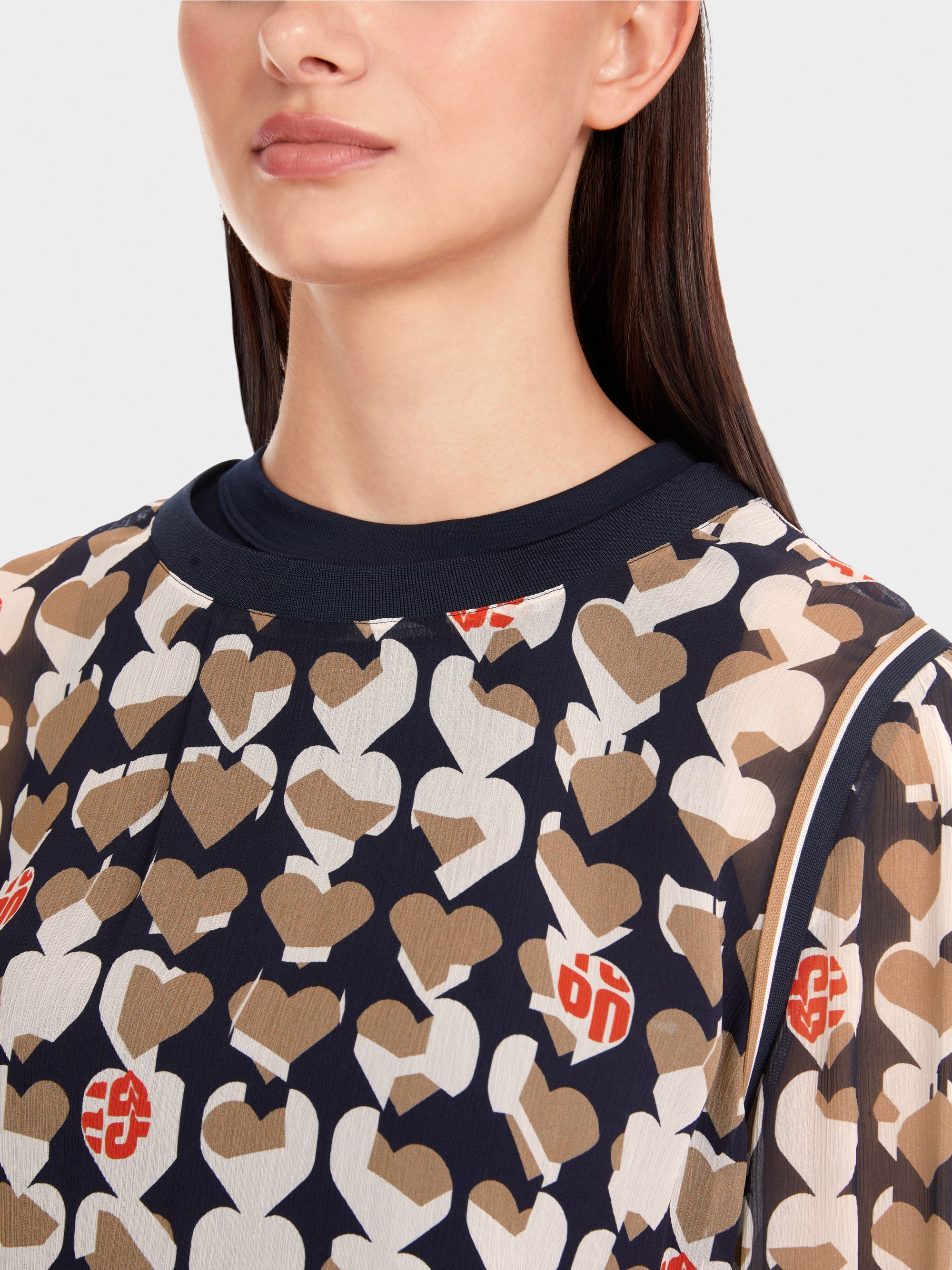 Bedrukte viscose crêpe blouse